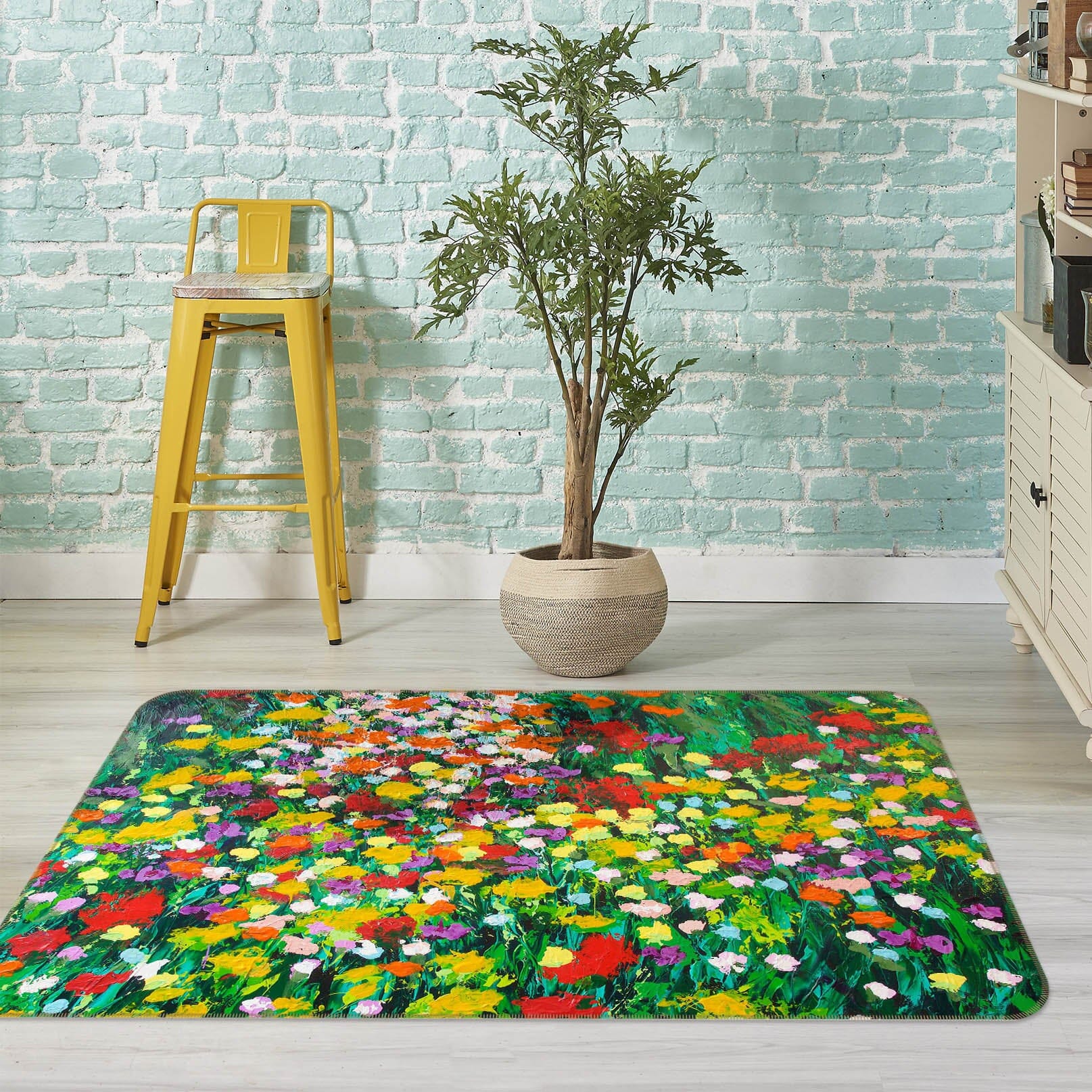 3D Floral Eruption 1002 Allan P. Friedlander Rug Non Slip Rug Mat Mat AJ Creativity Home 
