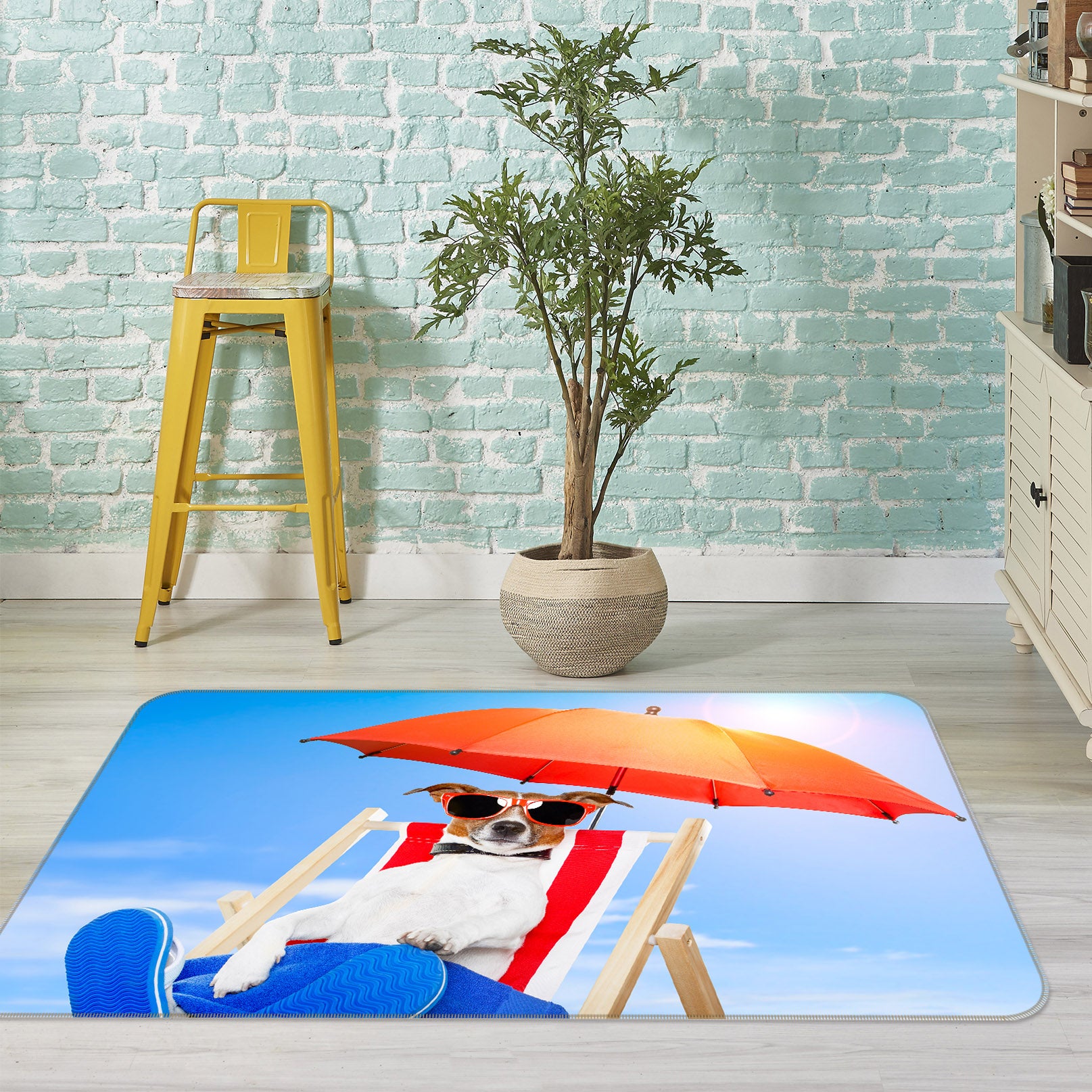 3D Dog Beach Umbrella 68149 Animal Non Slip Rug Mat