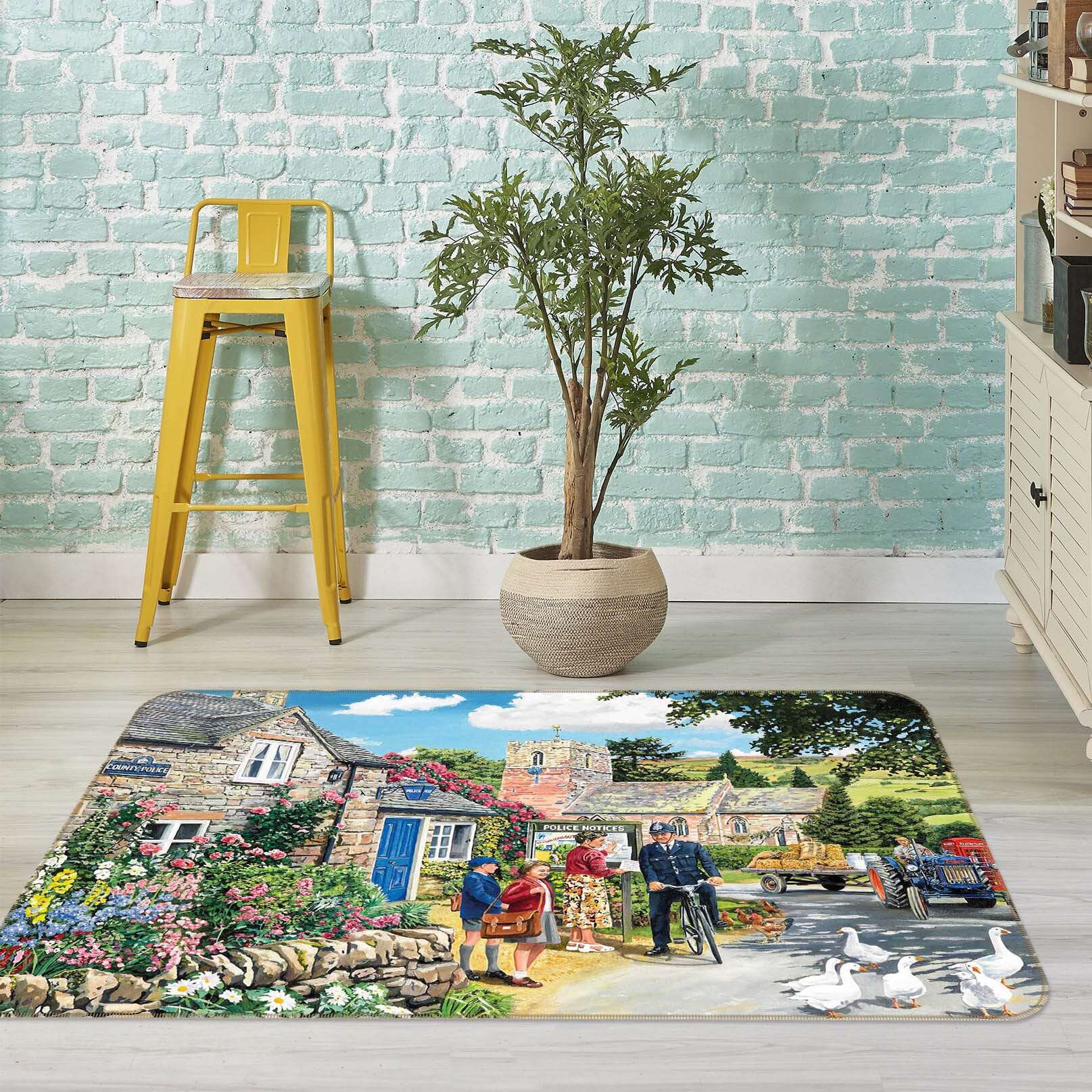3D The Police House 1114 Trevor Mitchell Rug Non Slip Rug Mat Mat AJ Creativity Home 