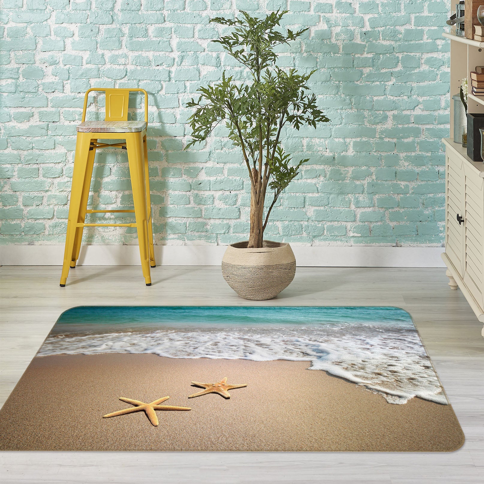 3D Beach Starfish 34116 Non Slip Rug Mat
