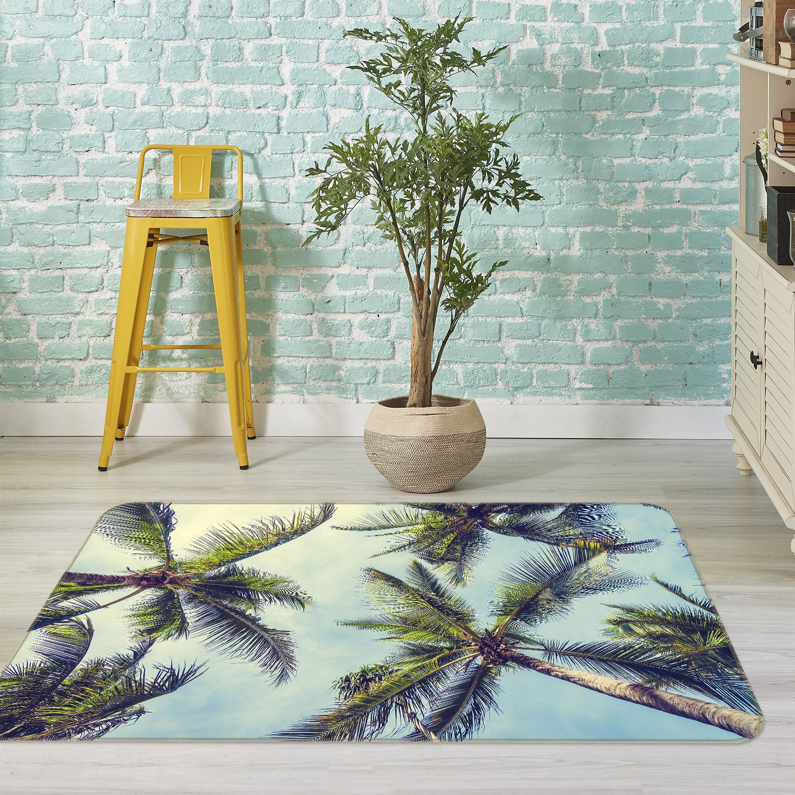 3D Coconut Tree 31094 Non Slip Rug Mat