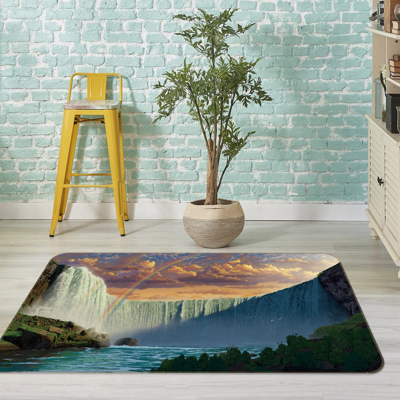 3D Niagara Falls 1095 Vincent Hie Rug Non Slip Rug Mat Mat AJ Creativity Home 