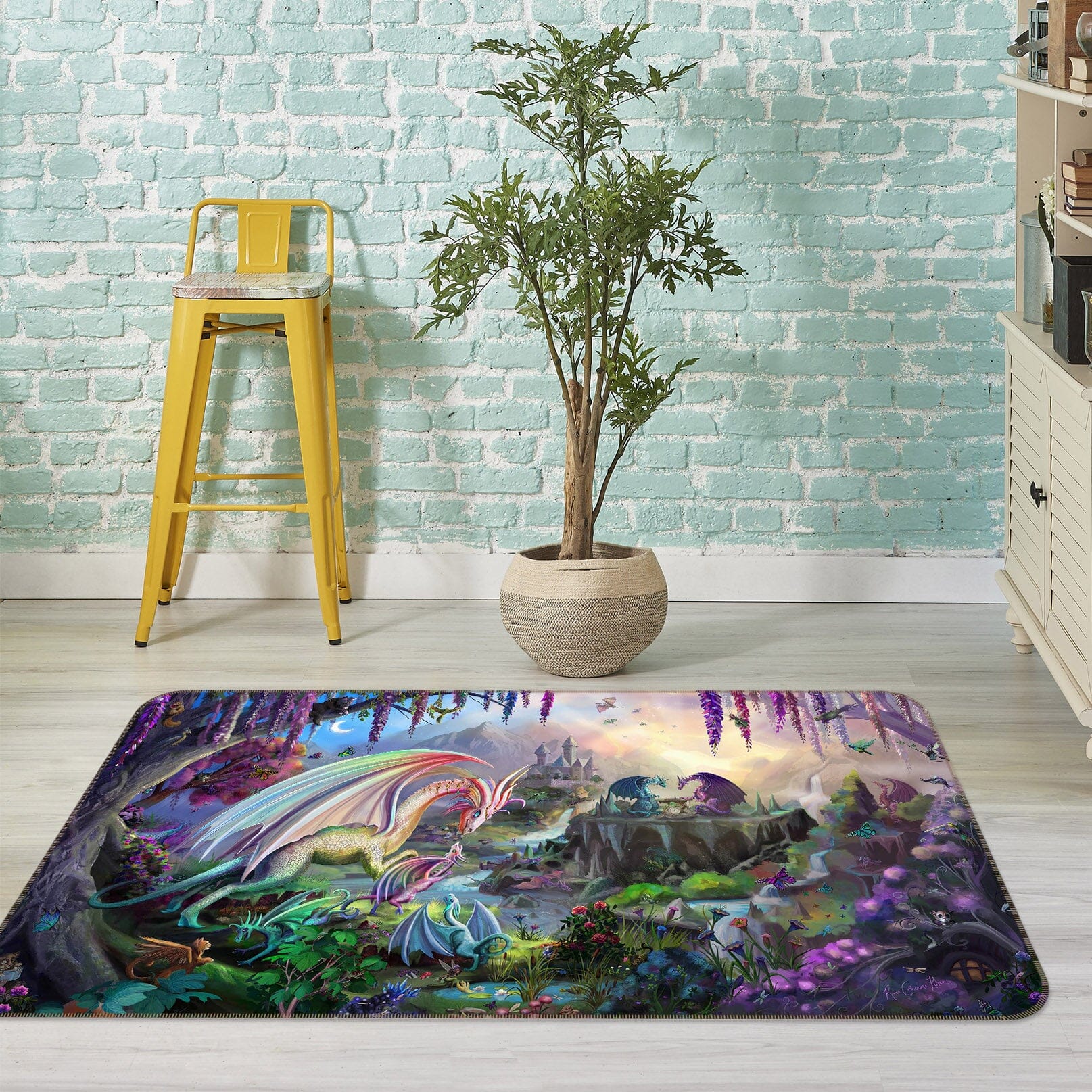 3D Animal Valley 3007 Rose Catherine Khan Rug Non Slip Rug Mat Mat AJ Creativity Home 