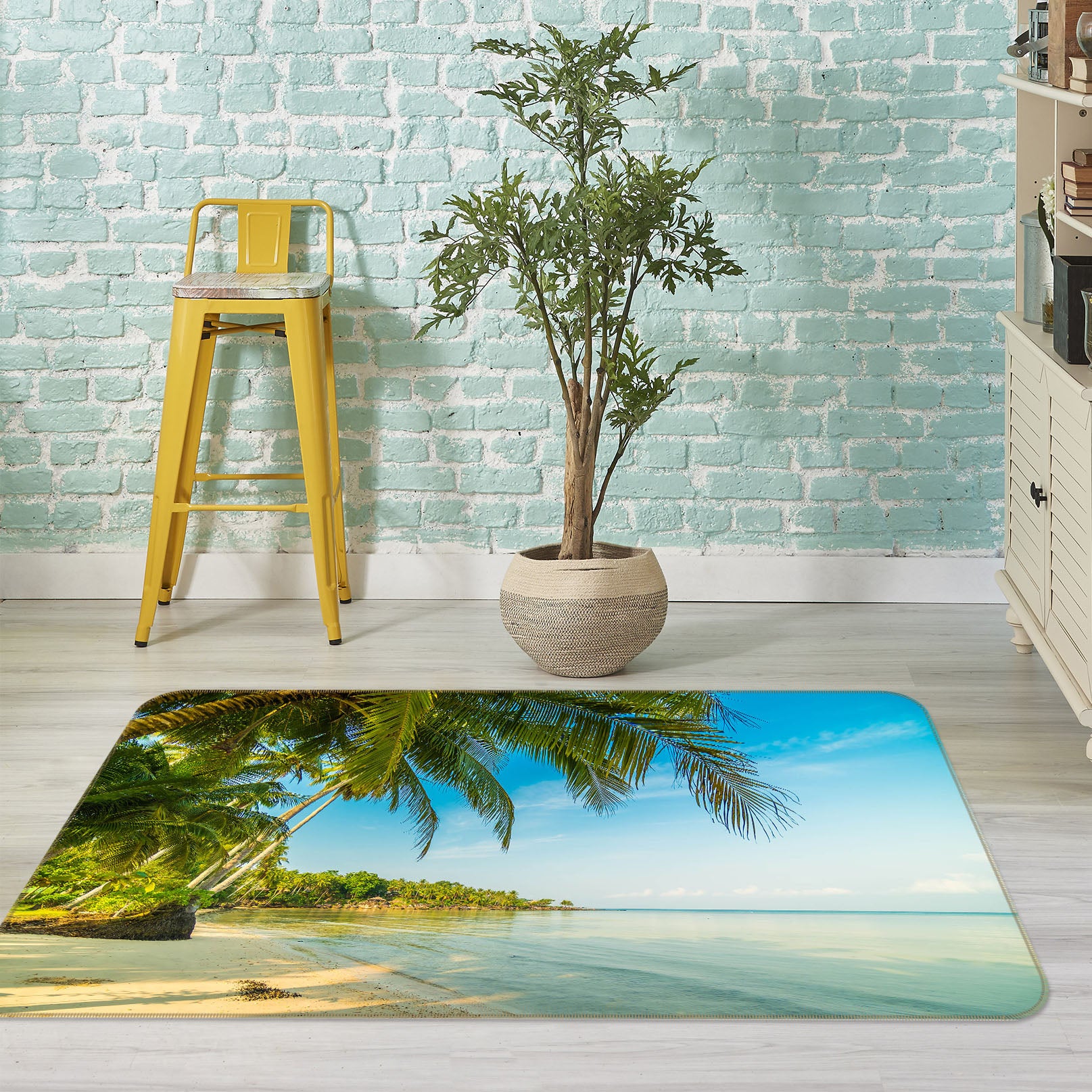 3D Coconut Beach 31098 Non Slip Rug Mat