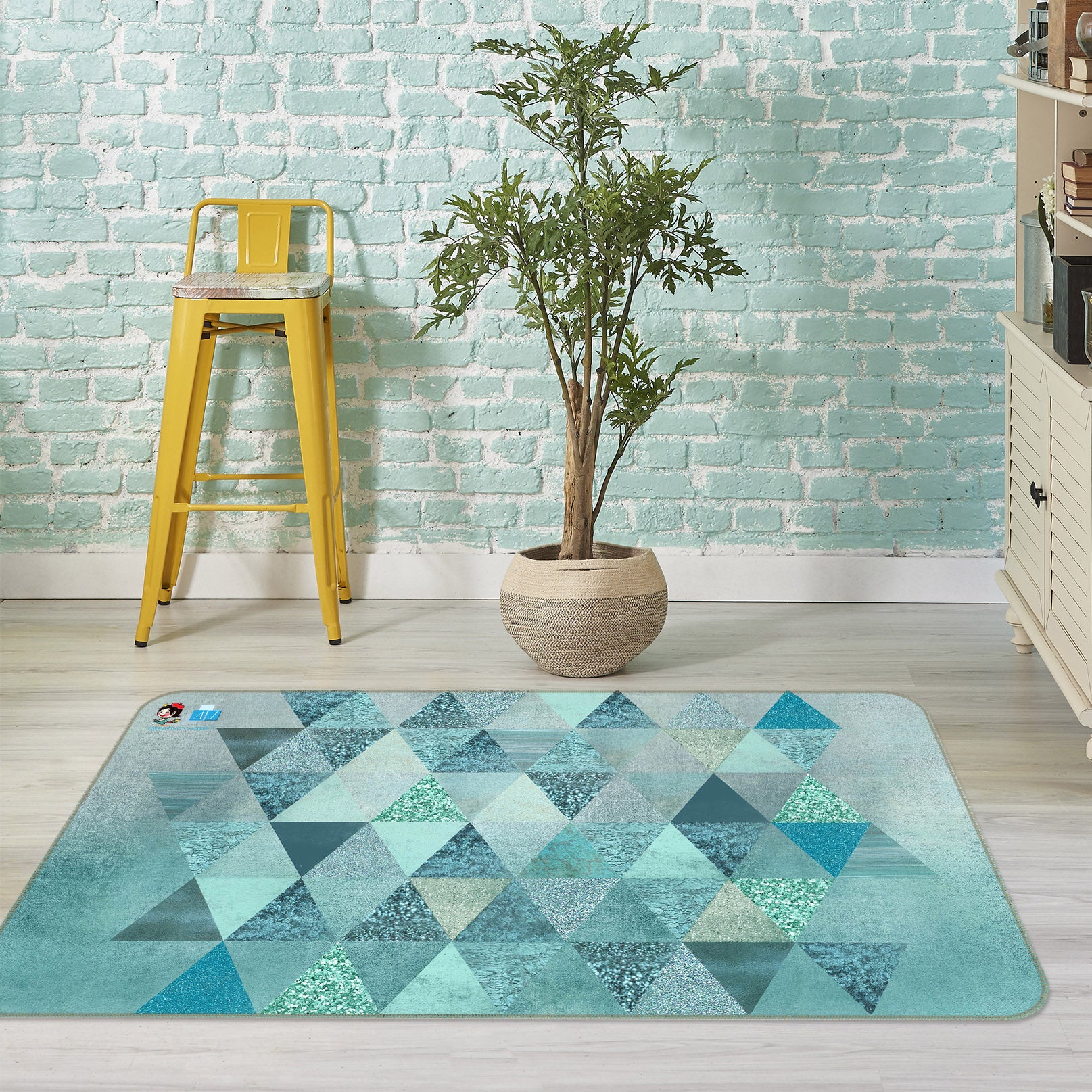 3D Triangle Pattern 83010 Andrea haase Rug Non Slip Rug Mat