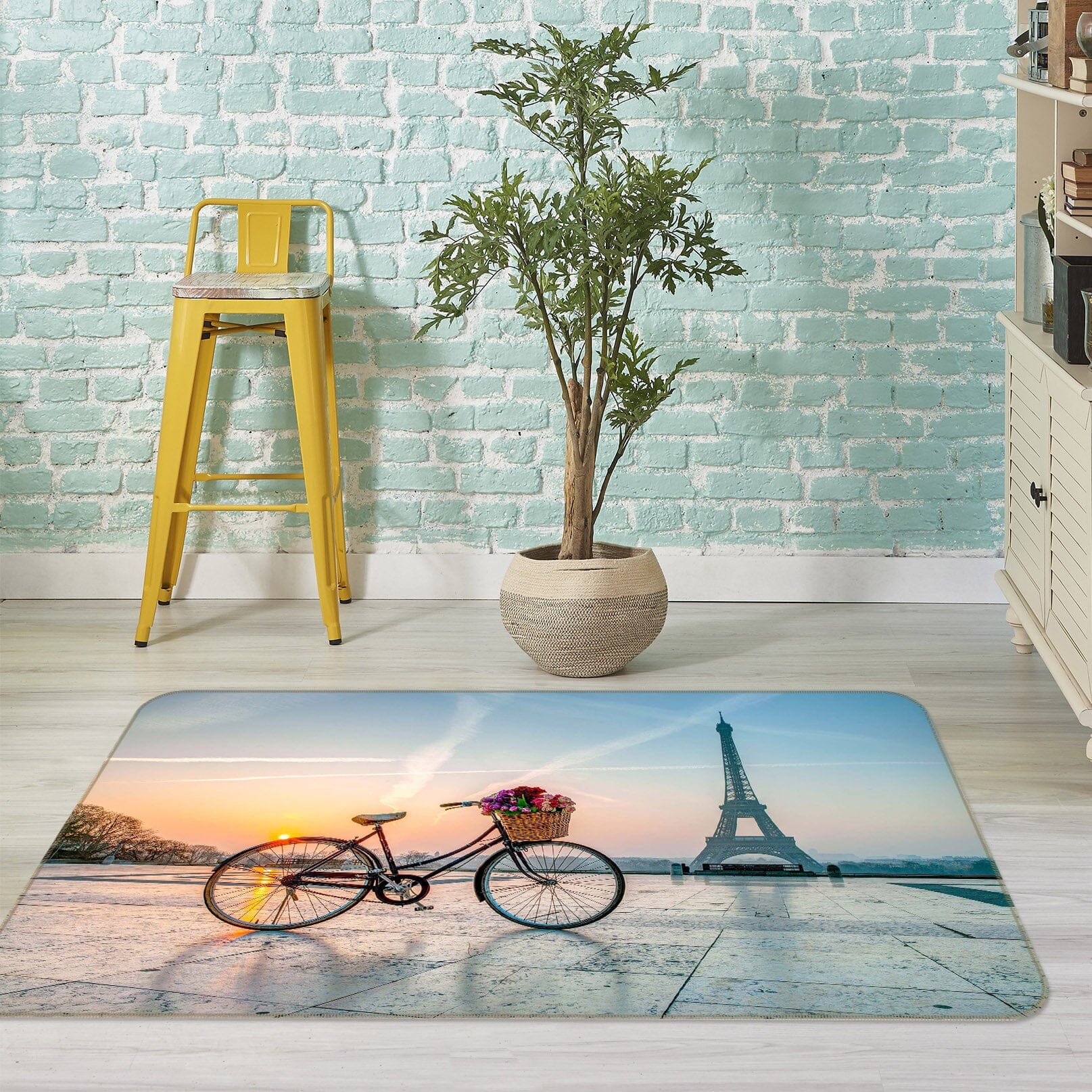 3D Eiffel Tower 1003 Assaf Frank Rug Non Slip Rug Mat Mat AJ Creativity Home 