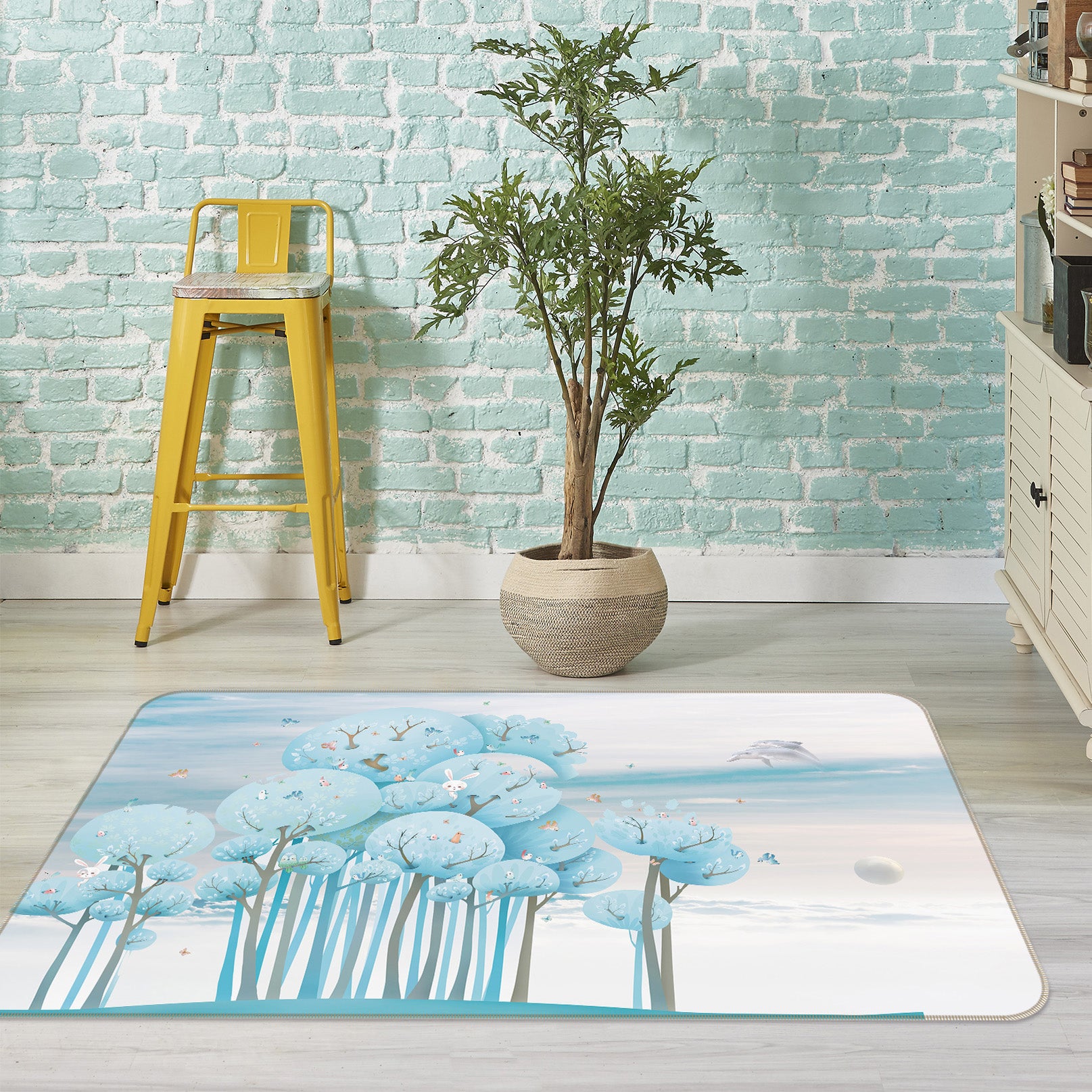 3D Trees 34021 Non Slip Rug Mat
