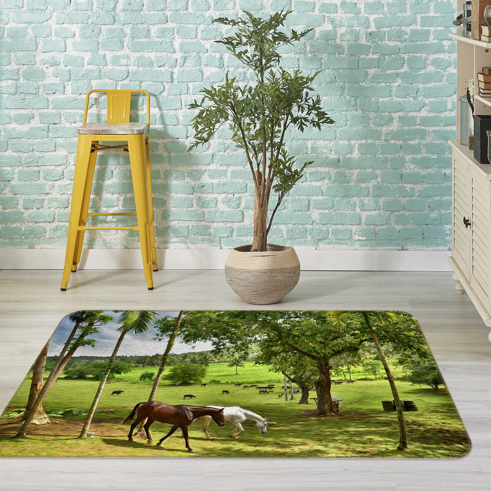 3D Tree Horse 35139 Non Slip Rug Mat