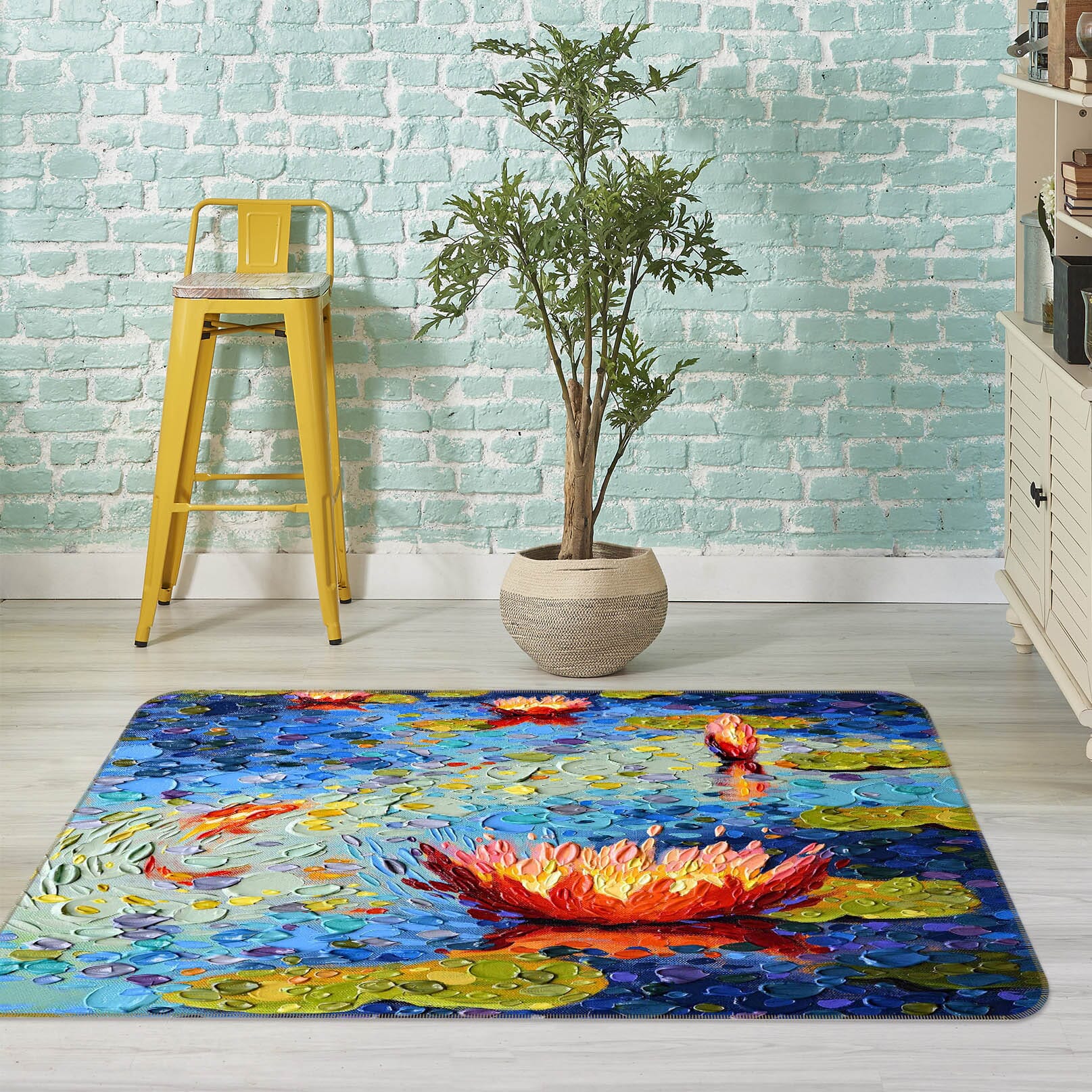 3D Lotus Pond 1006 Dena Tollefson Rug Non Slip Rug Mat Mat AJ Creativity Home 