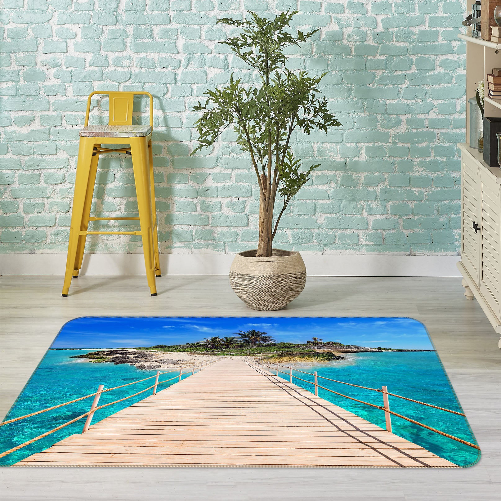 3D Island Bridge 34133 Non Slip Rug Mat