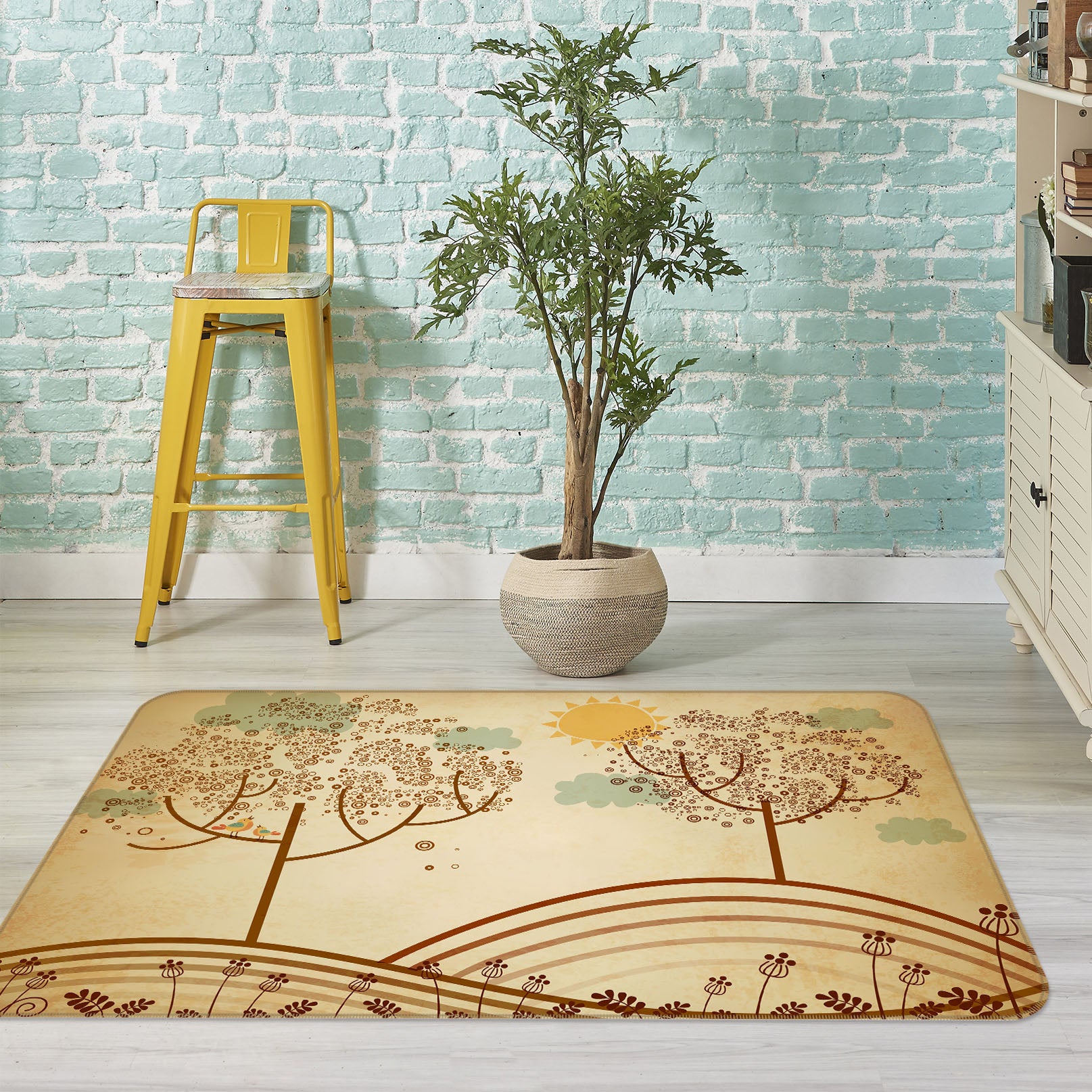 3D Trees 35232 Non Slip Rug Mat