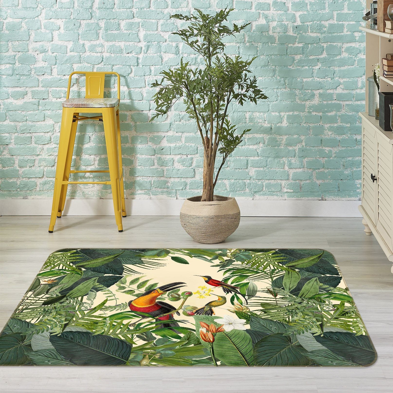 3D Bird Forest 1007 Andrea haase Rug Non Slip Rug Mat Mat AJ Creativity Home 