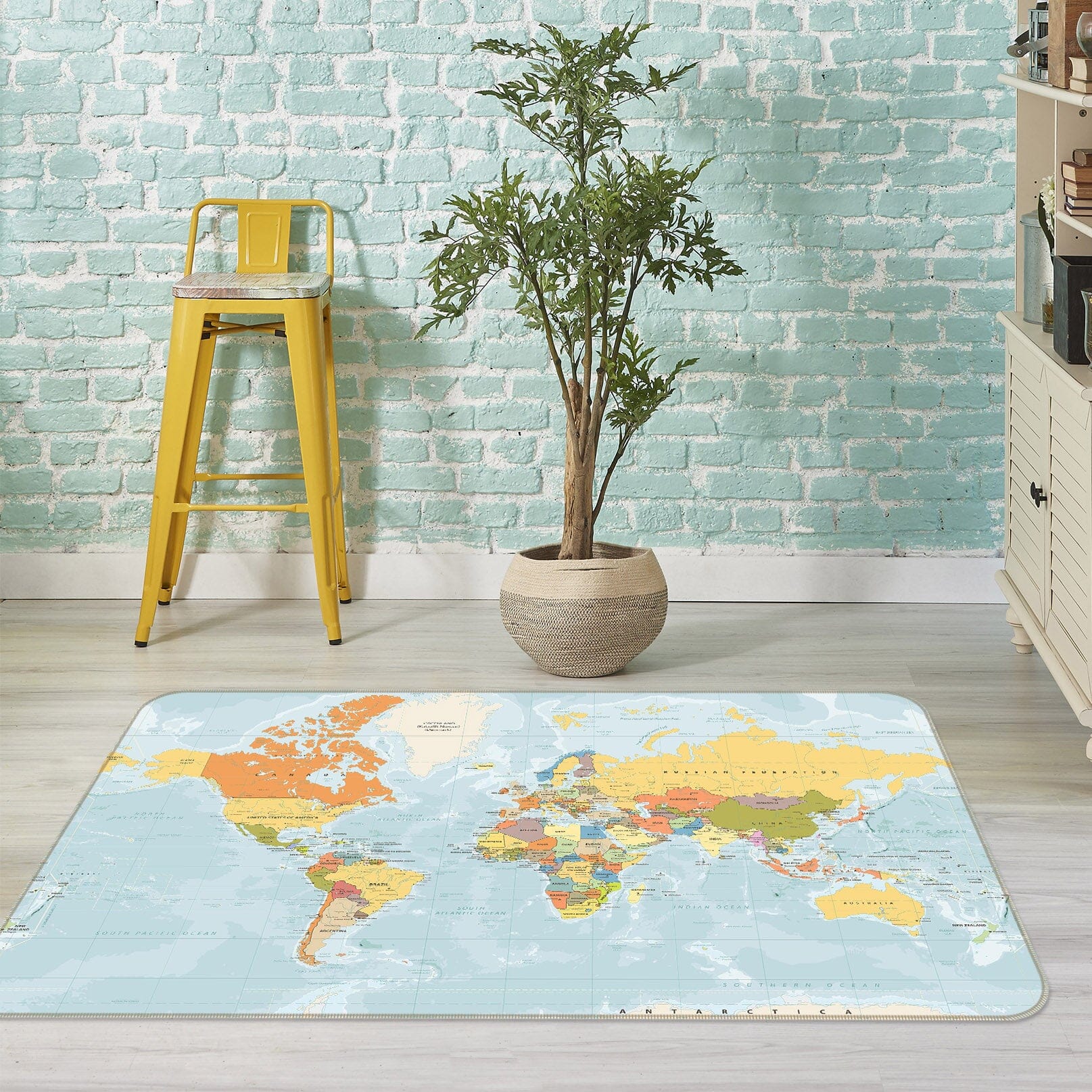 3D Color Clouds 271 World Map Non Slip Rug Mat Mat AJ Creativity Home 
