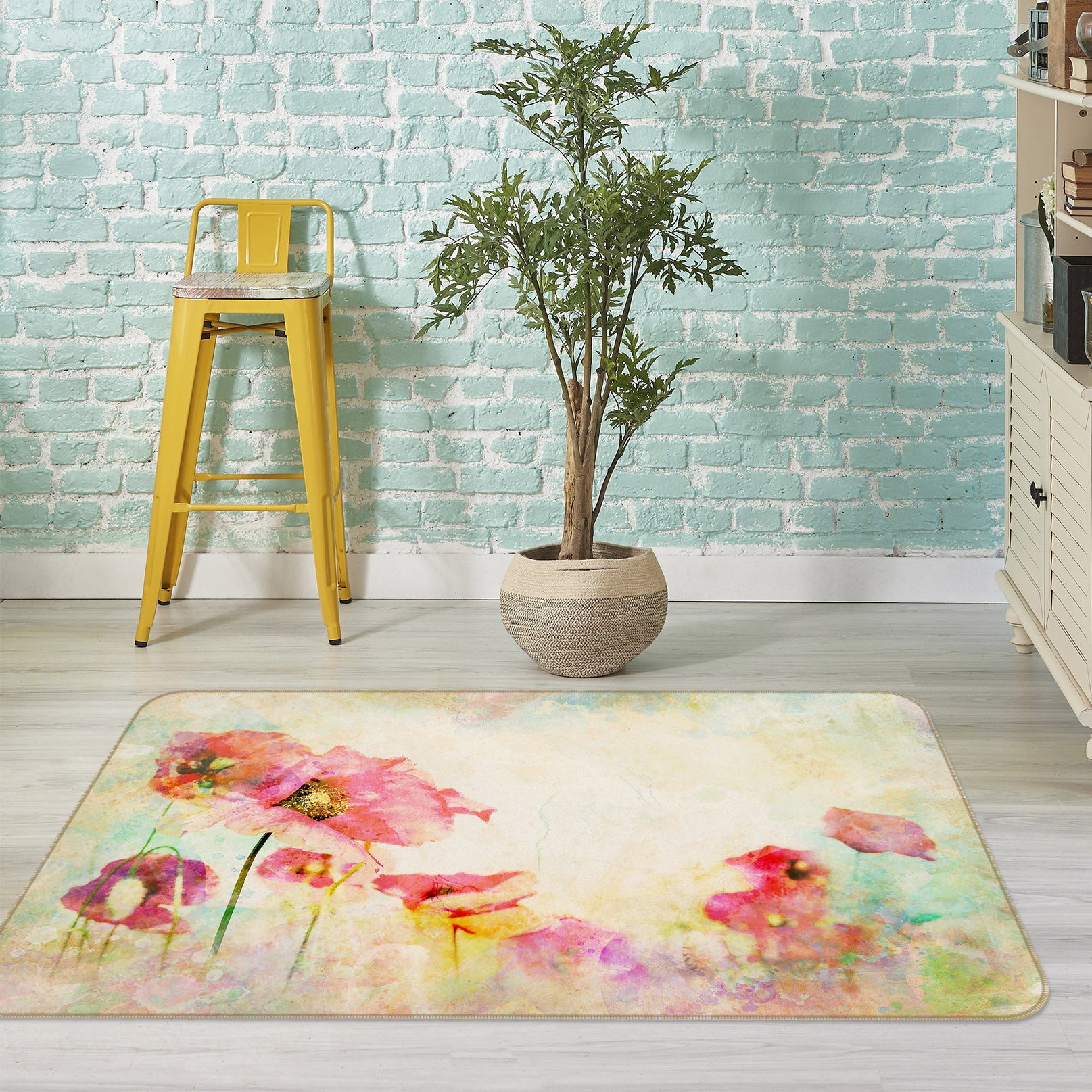 3D Flowers 34135 Non Slip Rug Mat