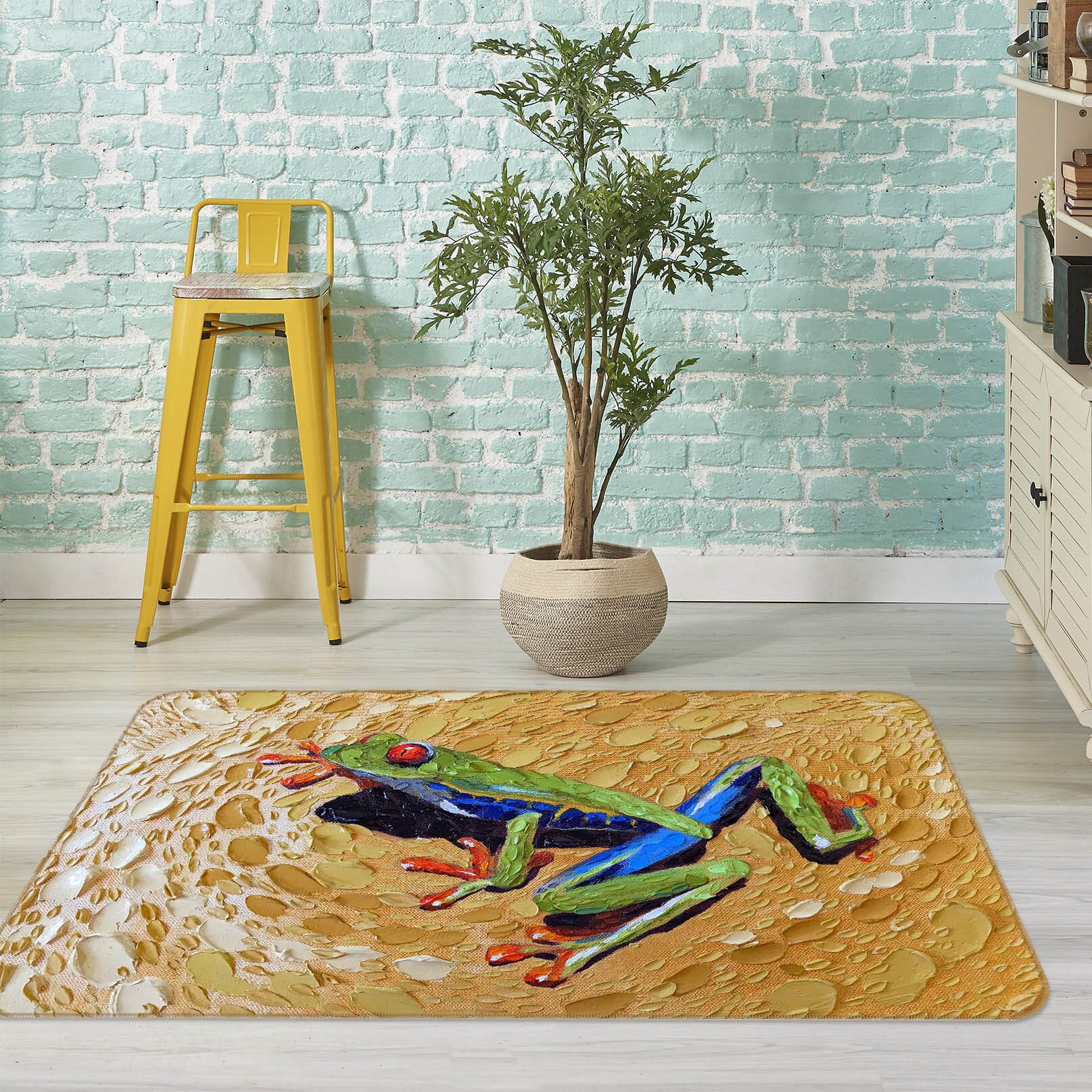 3D Toadly Awesome Frog 1025 Dena Tollefson Rug Non Slip Rug Mat Mat AJ Creativity Home 