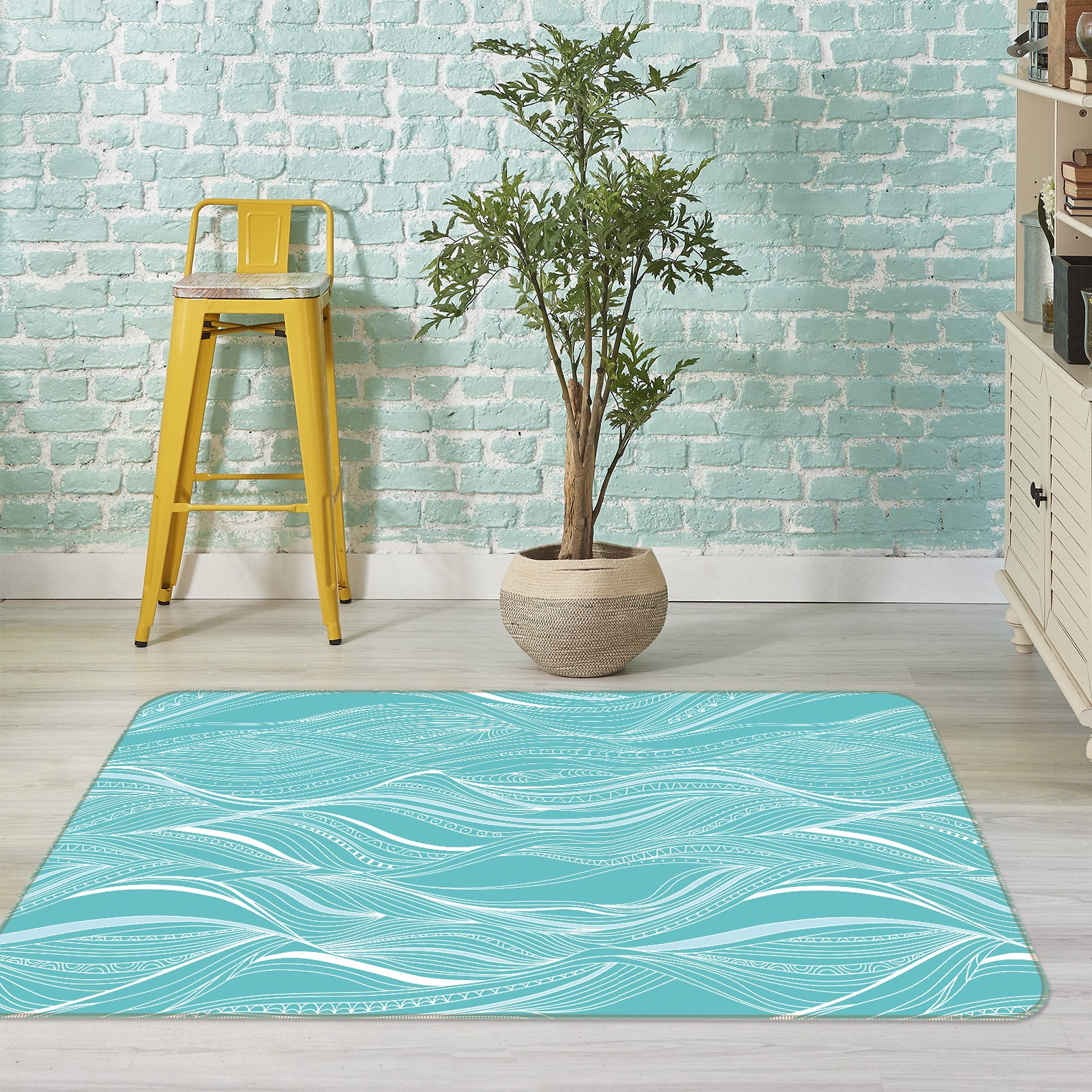 3D Wave Pattern 34227 Non Slip Rug Mat