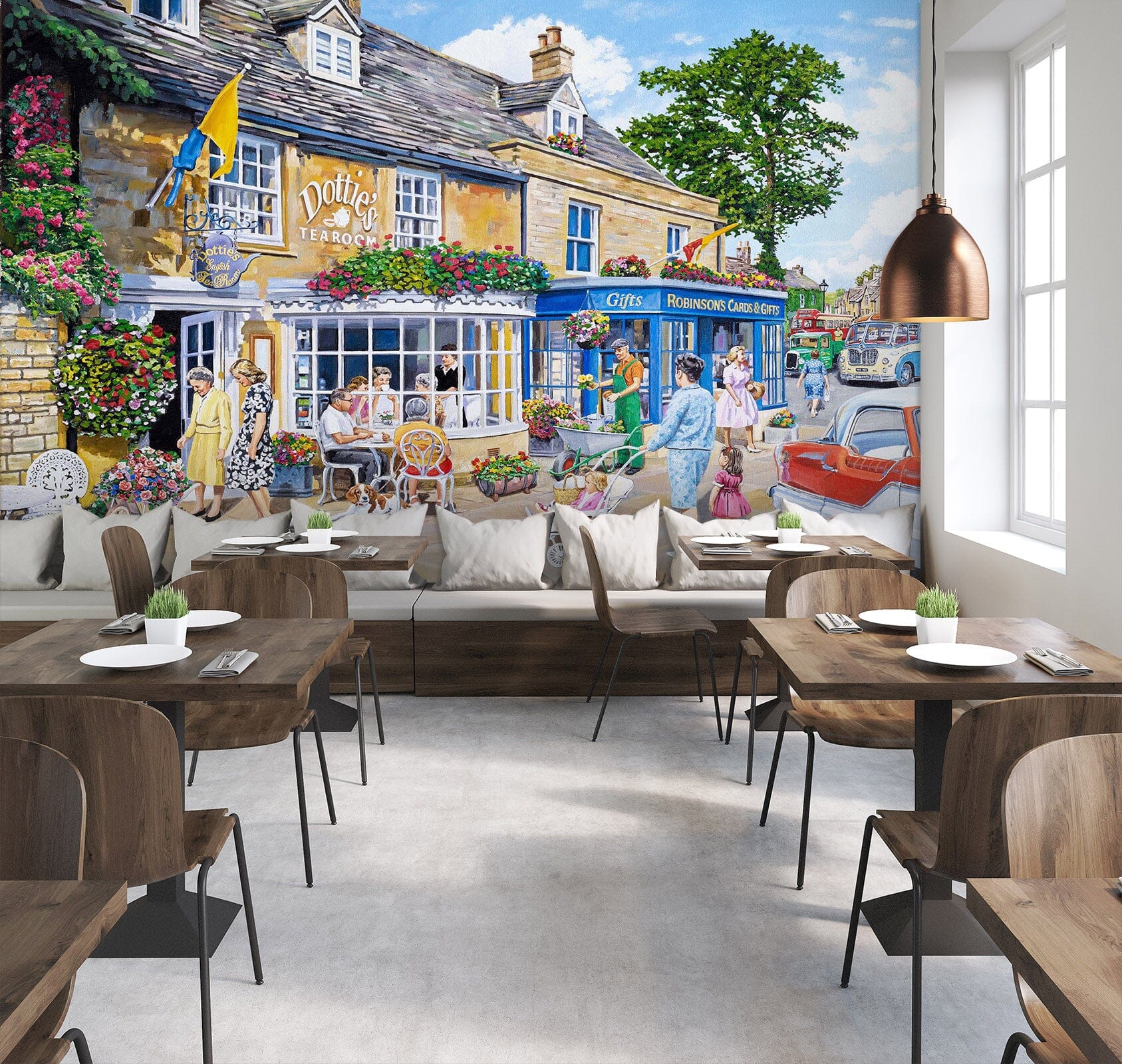 3D Dottie's Tea Room 1020 Trevor Mitchell Wall Mural Wall Murals Wallpaper AJ Wallpaper 2 