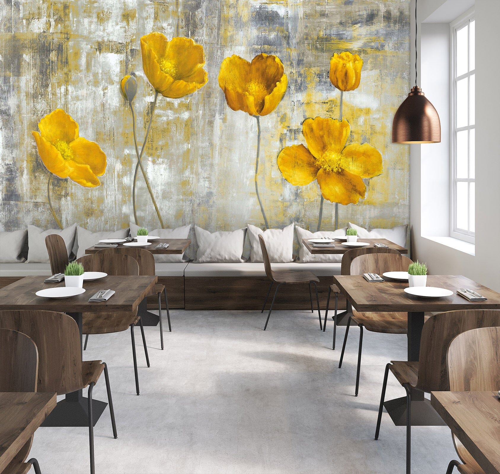 3D Golden Flowers 2065 Wall Murals Wallpaper AJ Wallpaper 2 