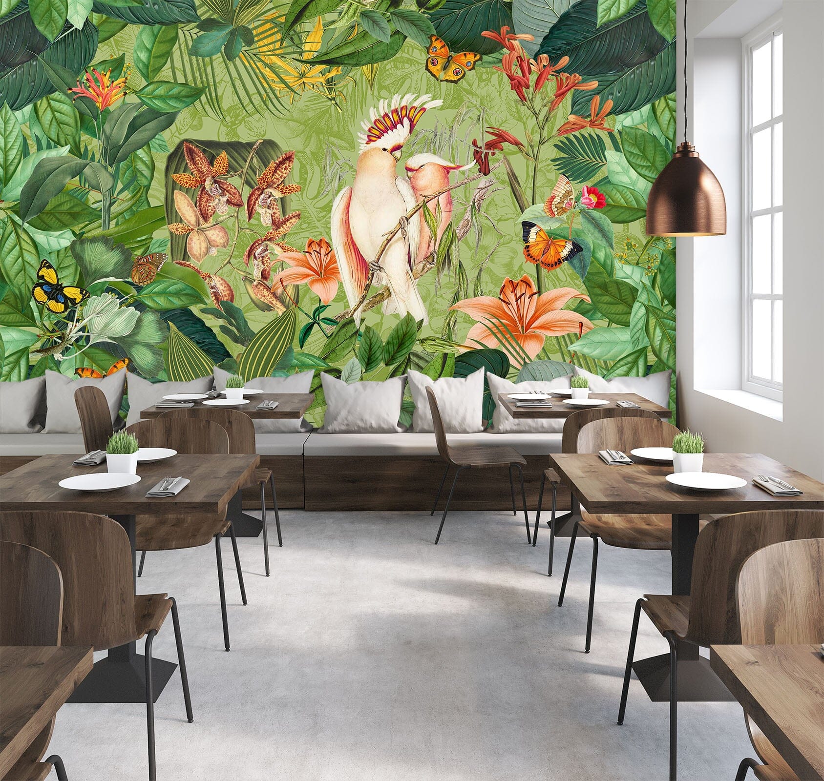 3D Cockatoos And Butterflies 1406 Andrea haase Wall Mural Wall Murals Wallpaper AJ Wallpaper 2 