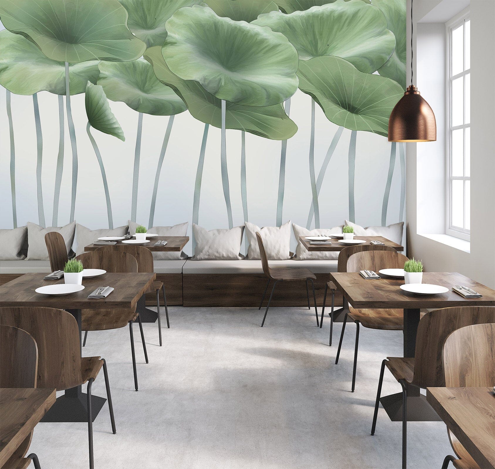 3D Lotus Leaf 1485 Wall Murals Wallpaper AJ Wallpaper 2 