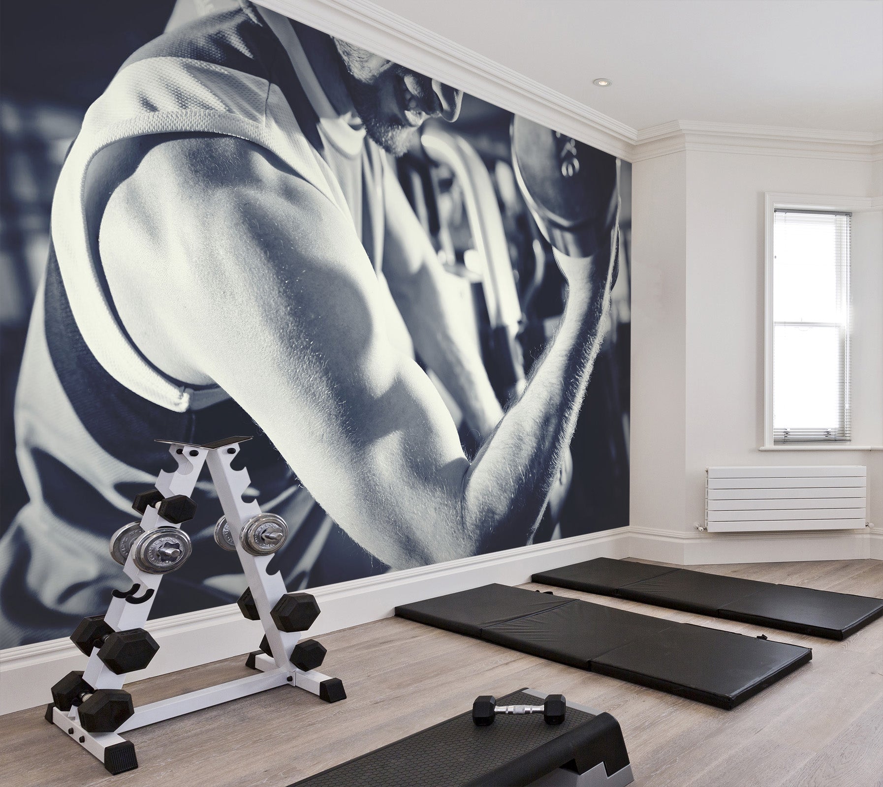 3D One-handed Dumbbell 046 Wall Murals Wallpaper AJ Wallpaper 2 