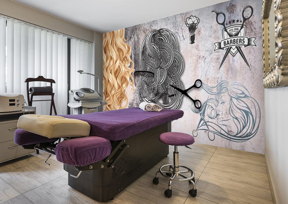 3D Hair Cutting Scissors 1549 Wall Murals Wallpaper AJ Wallpaper 2 