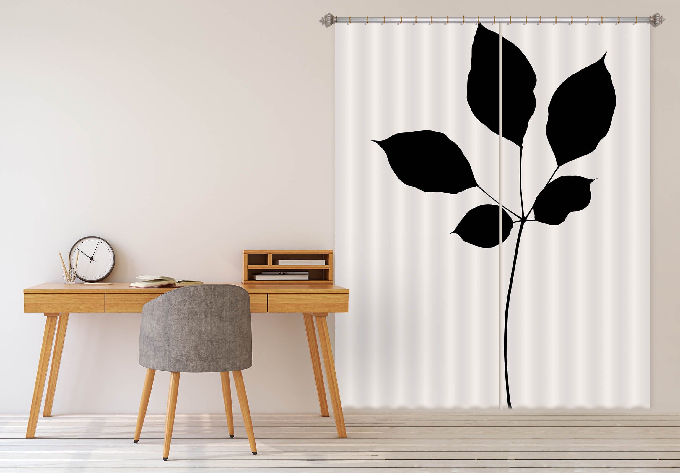 3D Swaying Leaves 1080 Boris Draschoff Curtain Curtains Drapes Curtains AJ Creativity Home 