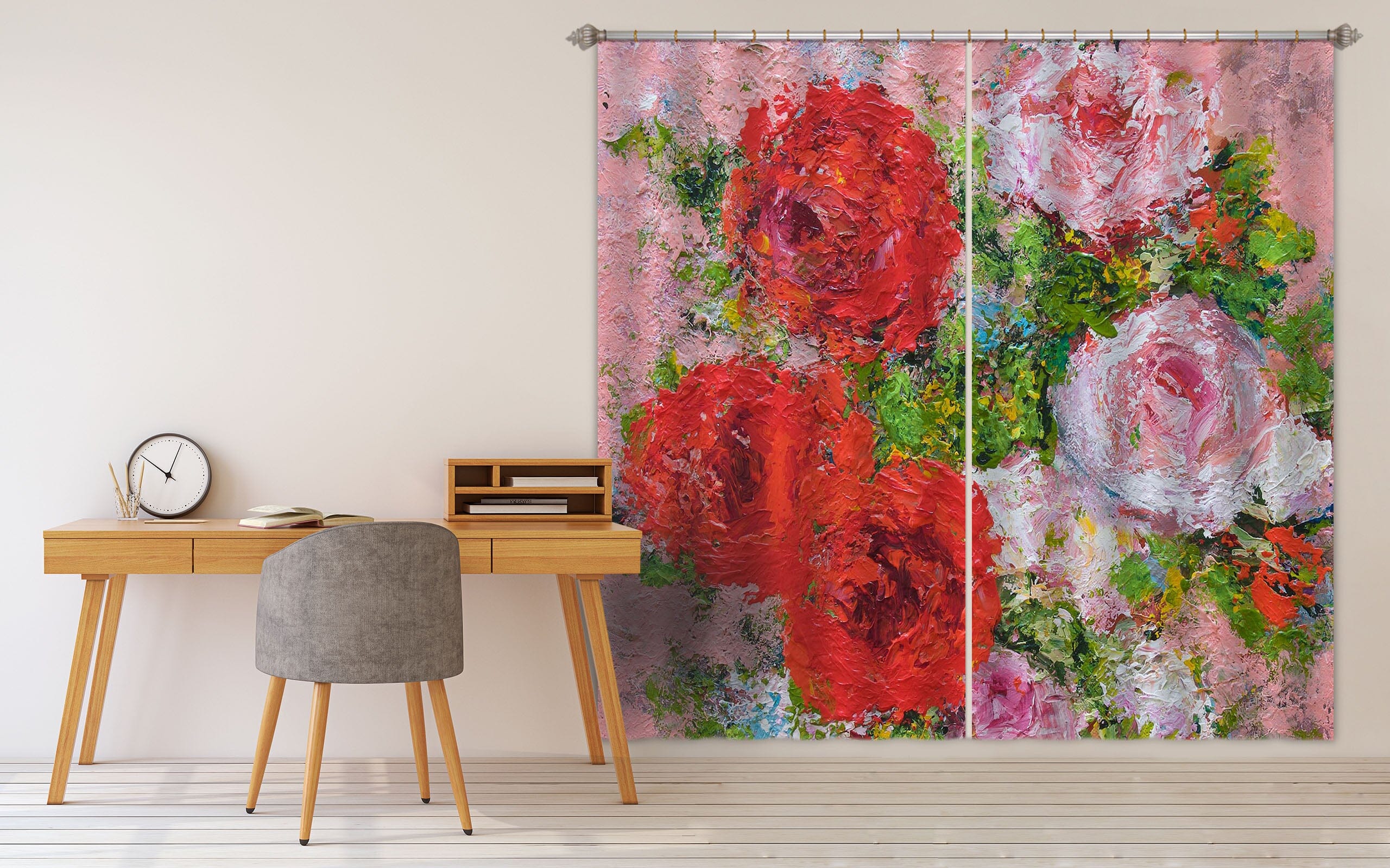 3D Color Rose 212 Allan P. Friedlander Curtain Curtains Drapes Curtains AJ Creativity Home 