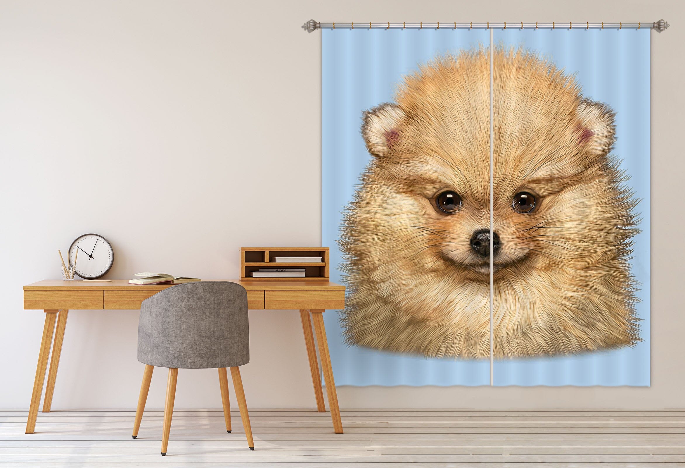 3D Cute Dog 062 Vincent Hie Curtain Curtains Drapes Curtains AJ Creativity Home 