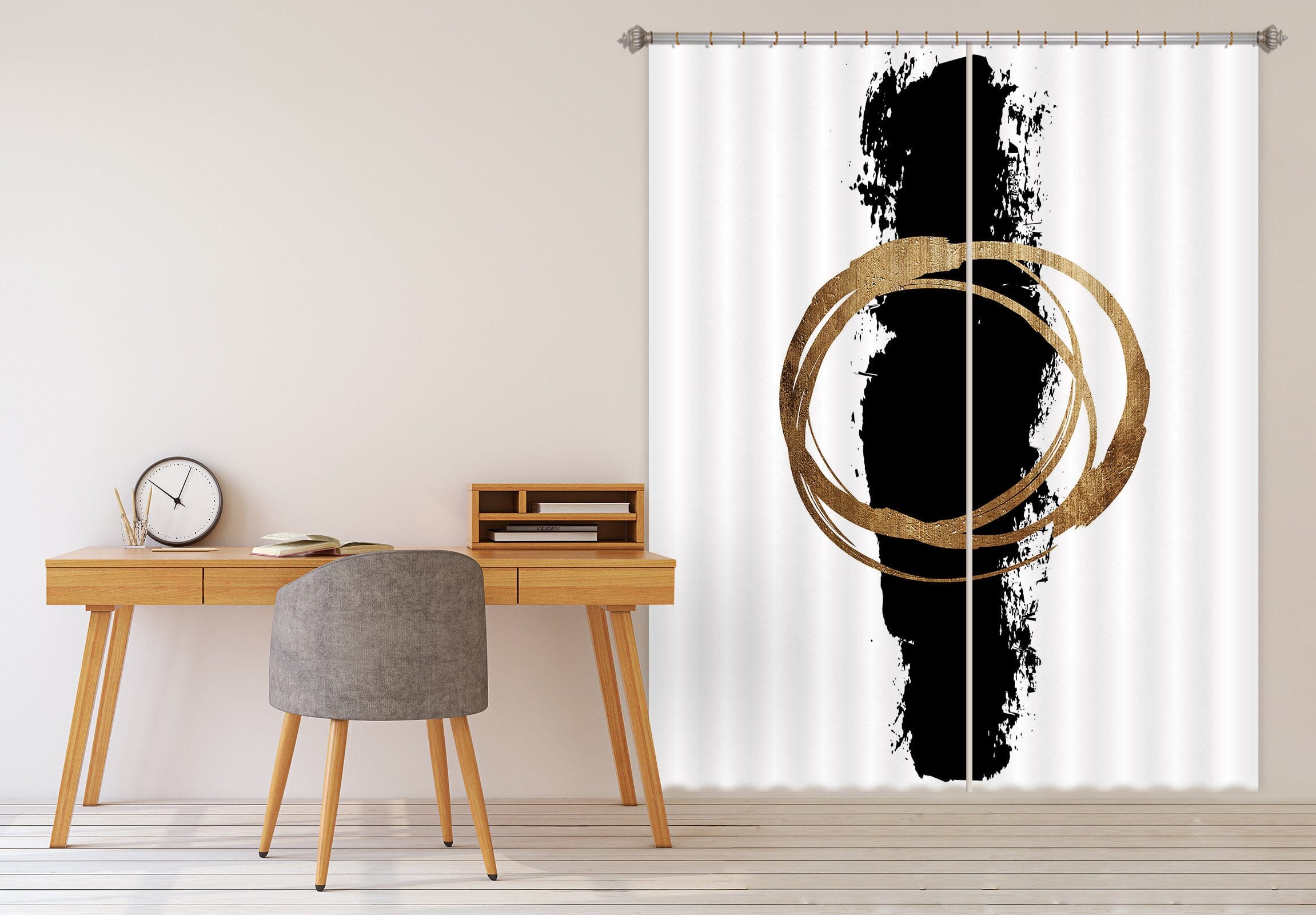 3D Circle And Line 1026 Boris Draschoff Curtain Curtains Drapes Curtains AJ Creativity Home 