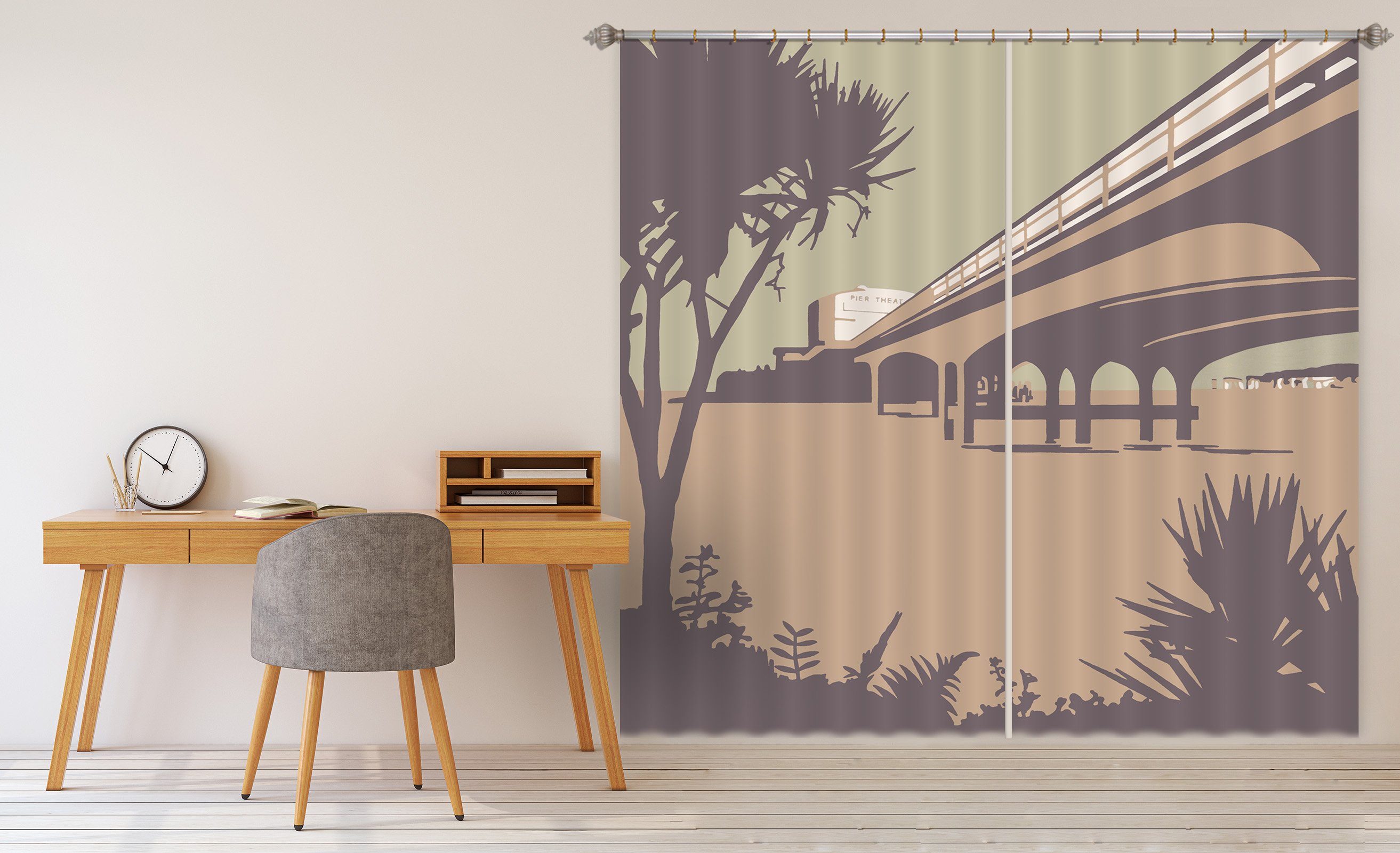 3D Bournemouth Pier Beaches 104 Steve Read Curtain Curtains Drapes Curtains AJ Creativity Home 