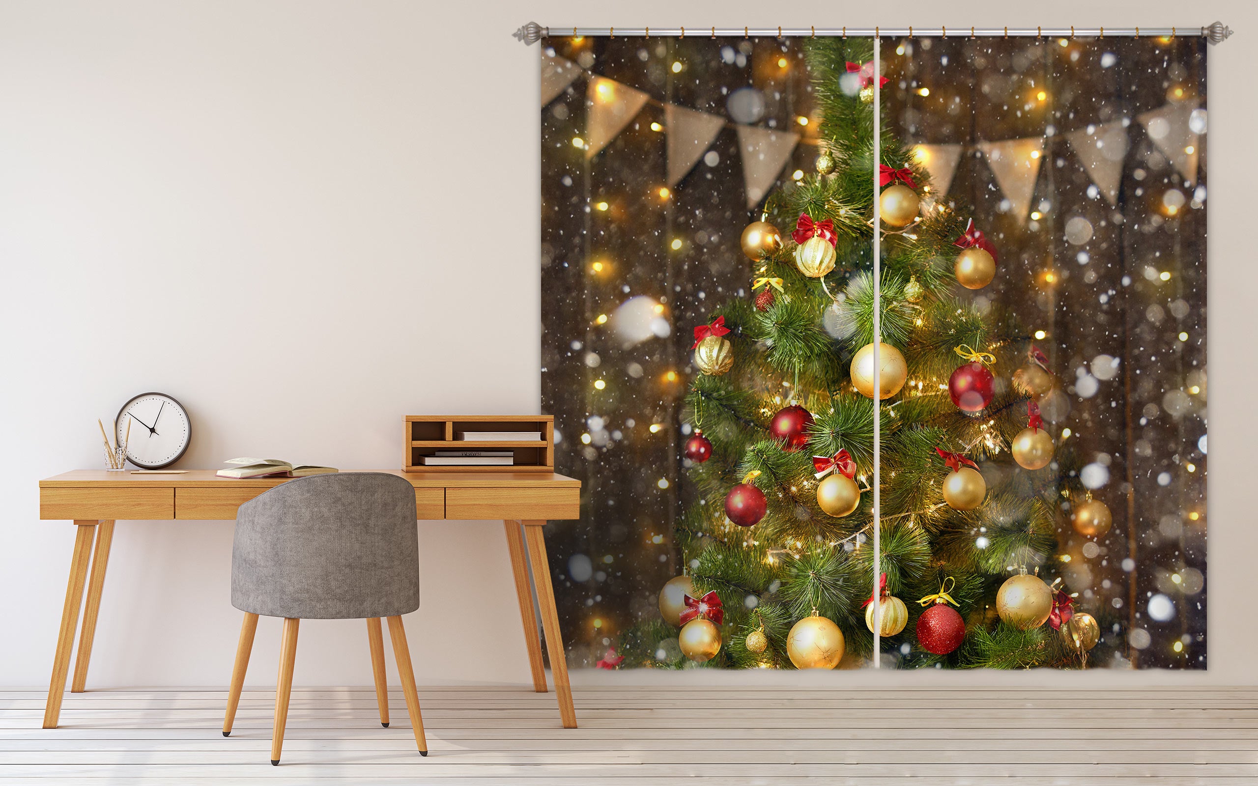 3D Tree 52070 Christmas Curtains Drapes Xmas