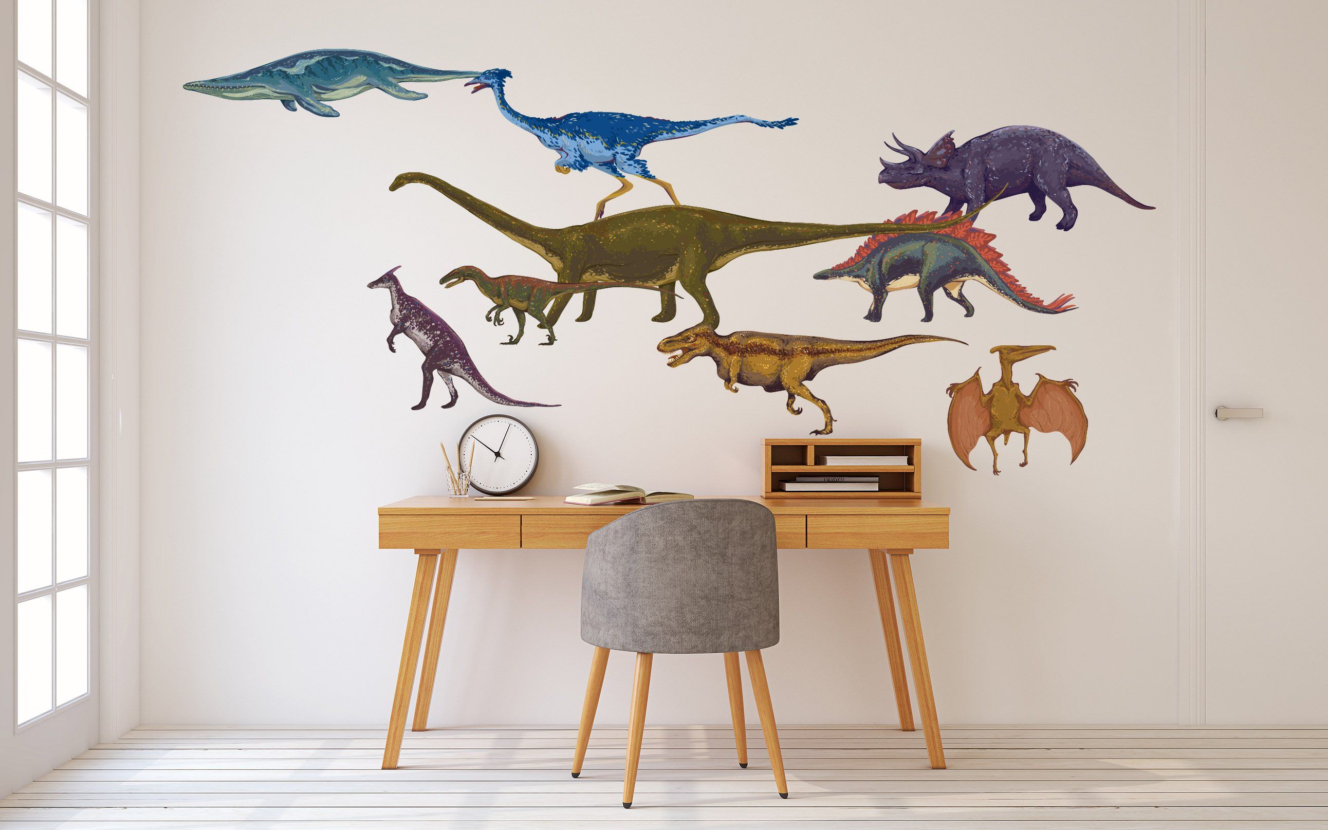 3D Dinosaur Family 123 Animals Wall Stickers Wallpaper AJ Wallpaper 