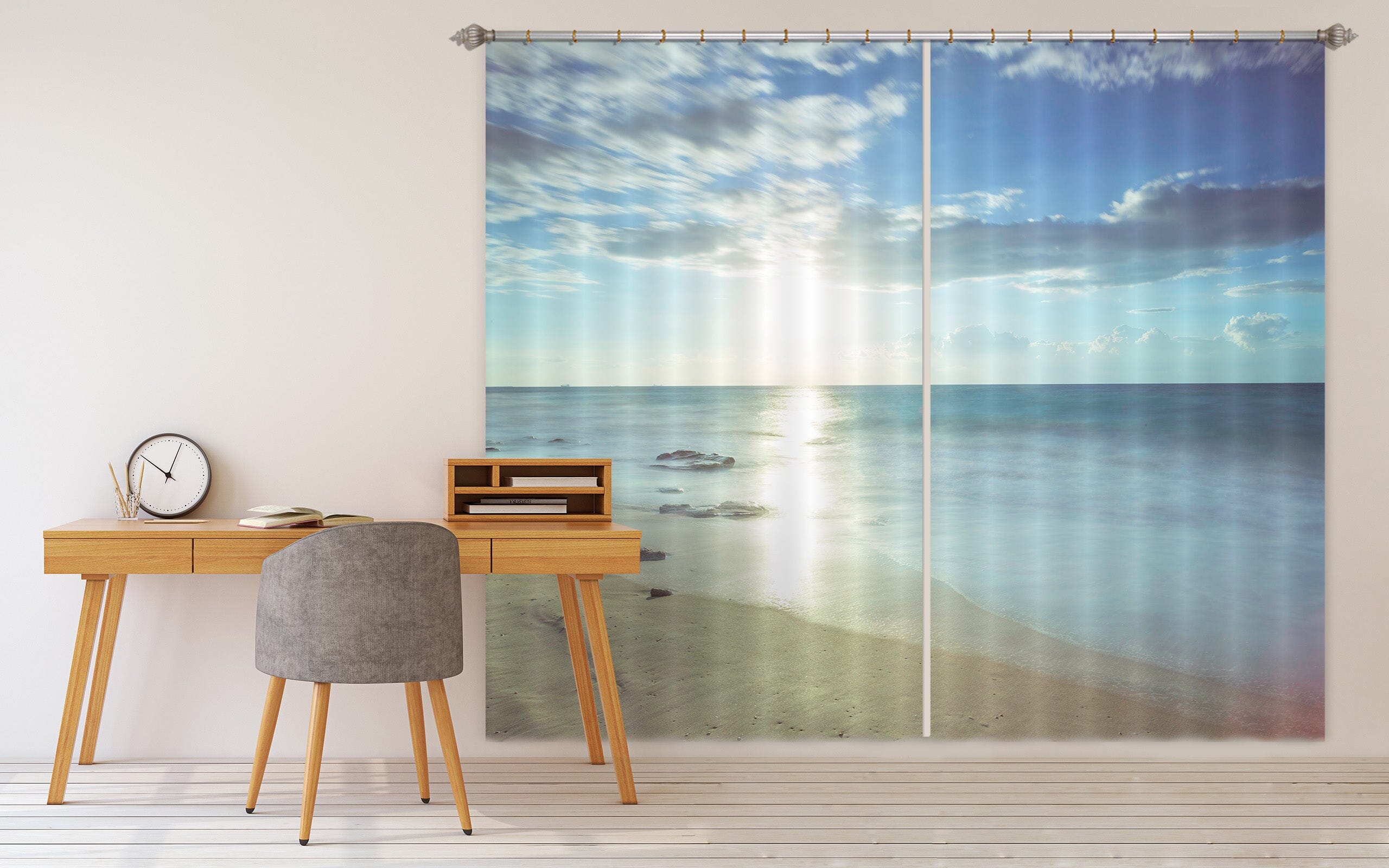 3D Sunny Sea 231 Assaf Frank Curtain Curtains Drapes Curtains AJ Creativity Home 