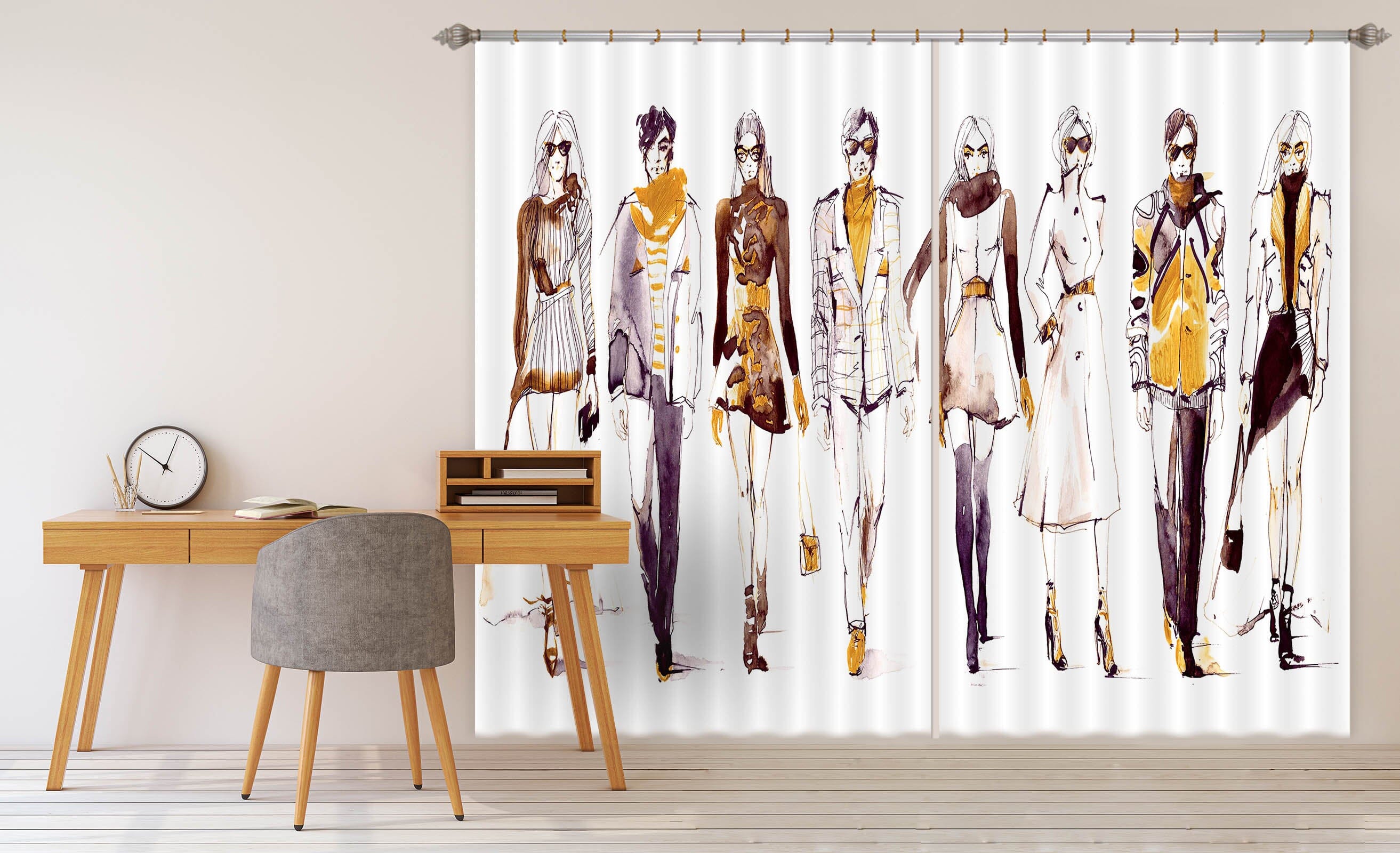 3D Fashion Woman 716 Curtains Drapes Wallpaper AJ Wallpaper 