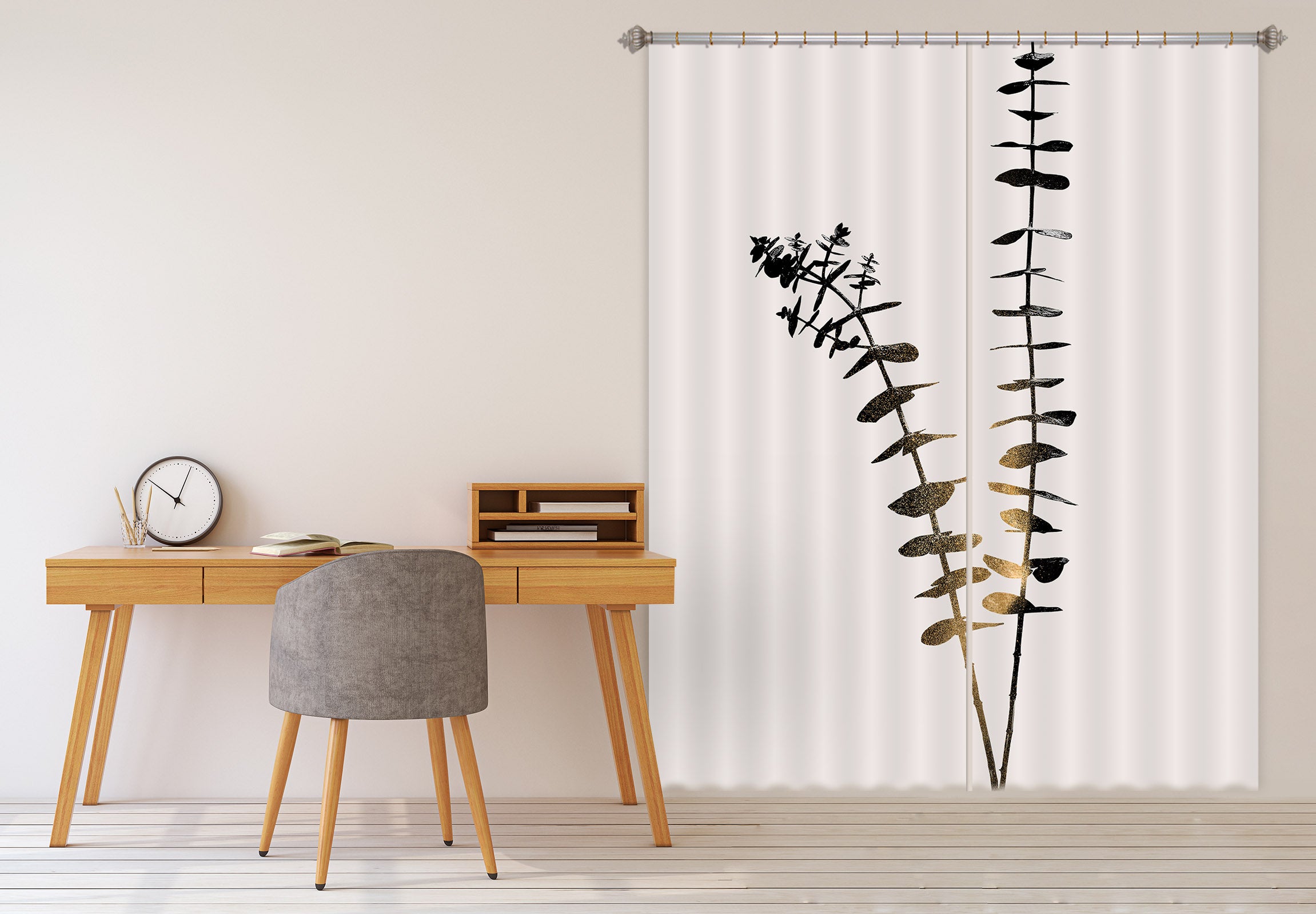 3D Painting Leaves 1042 Boris Draschoff Curtain Curtains Drapes