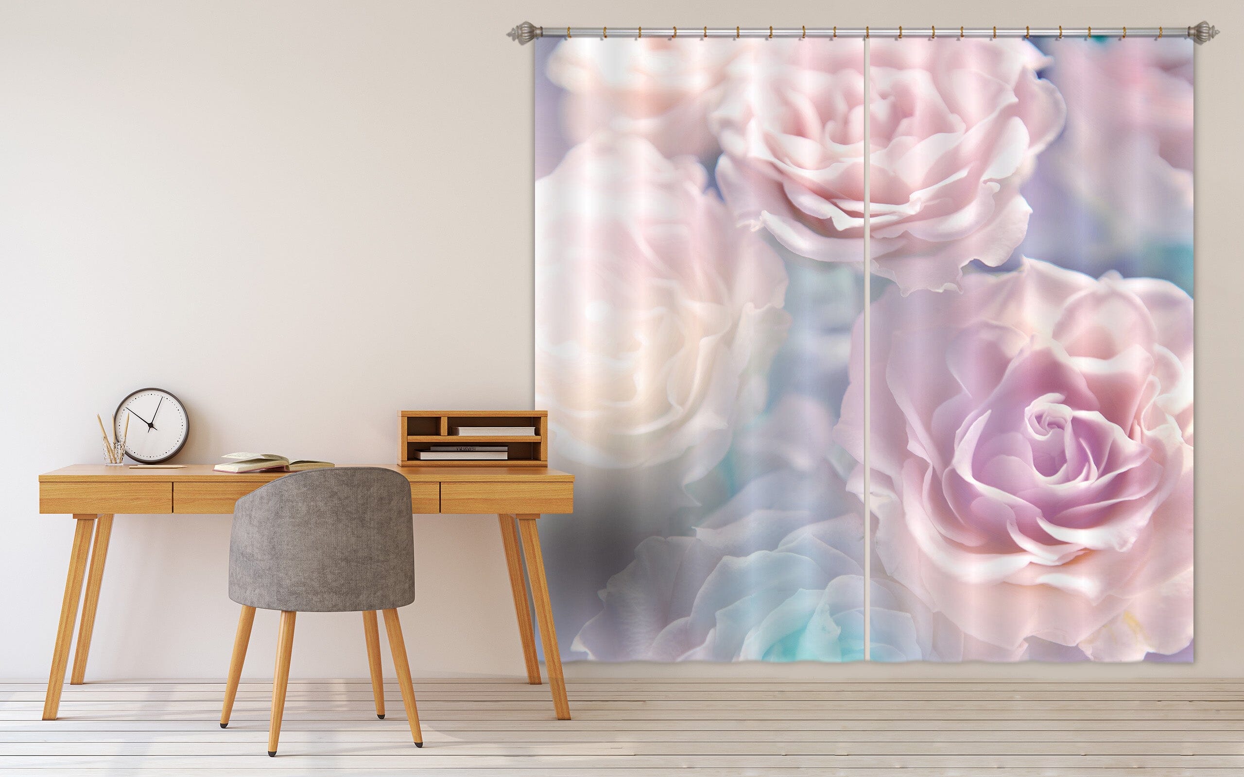 3D Pink Flowers 818 Curtains Drapes Wallpaper AJ Wallpaper 