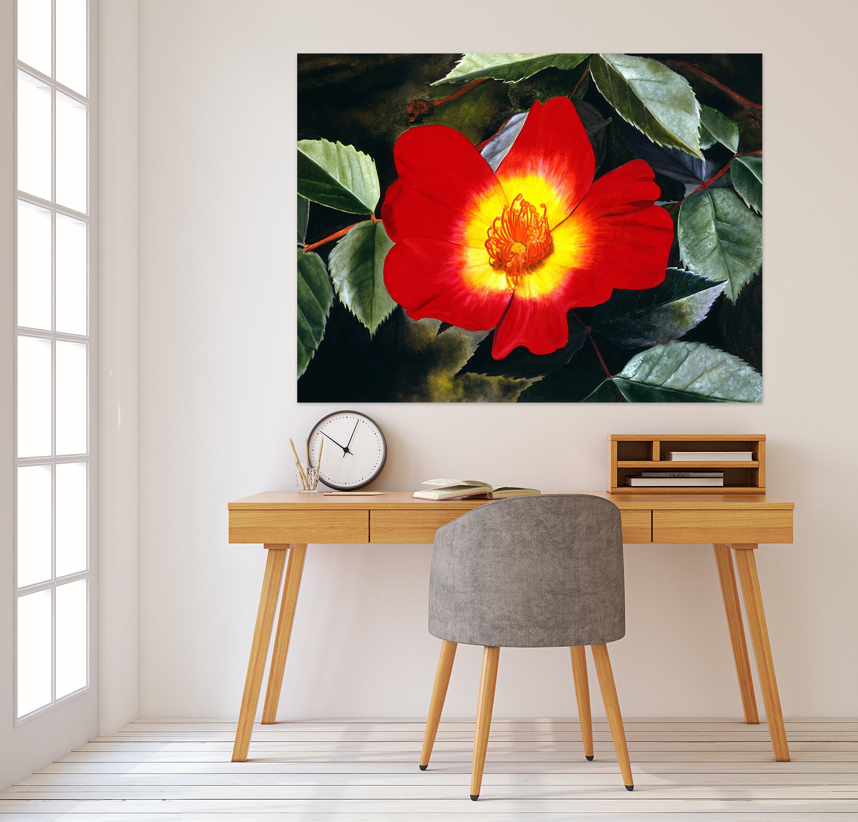 3D Red Flower 110115 Matthew Holden Bates Wall Sticker