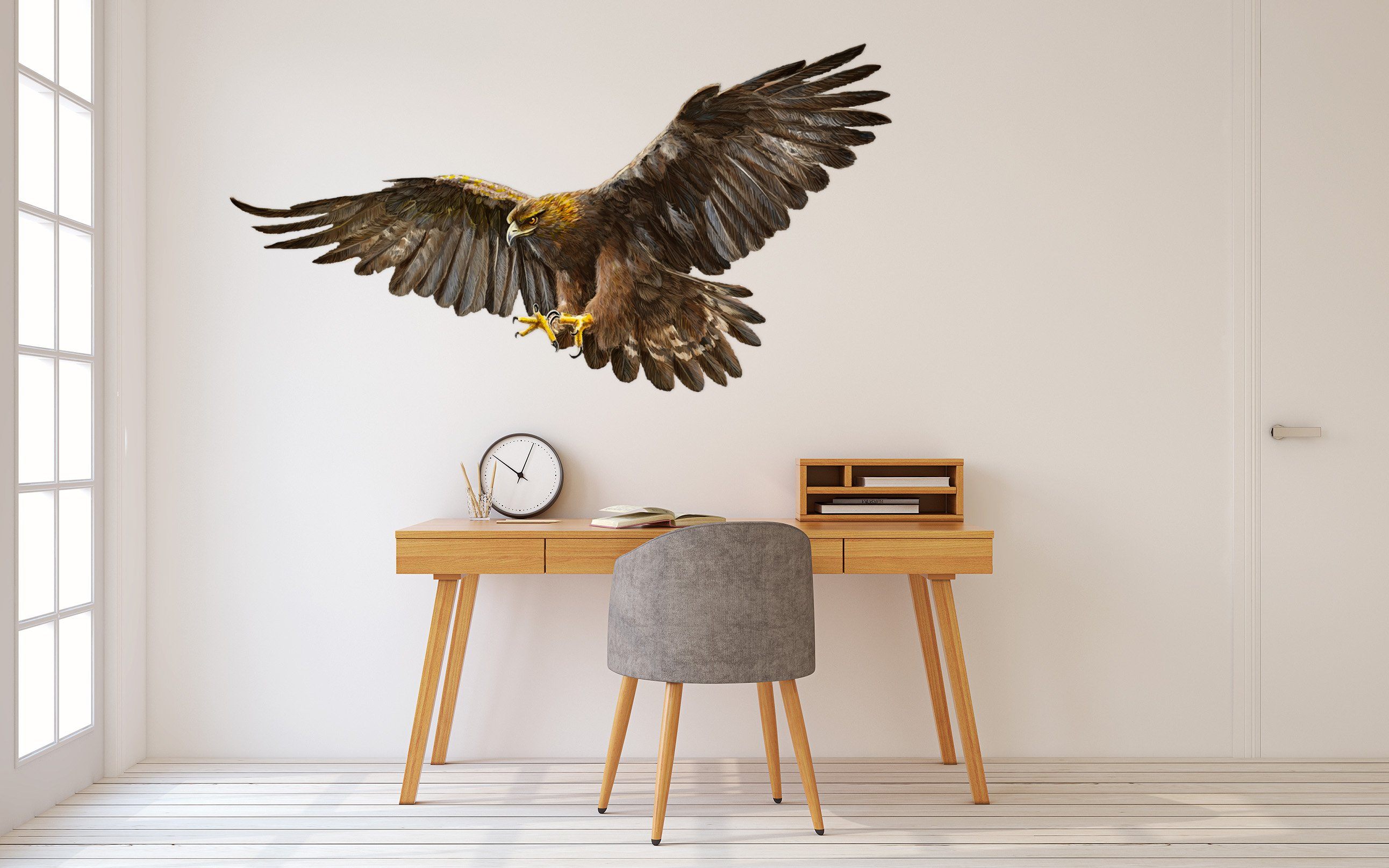 3D Eagle's Eyes 032 Animals Wall Stickers Wallpaper AJ Wallpaper 