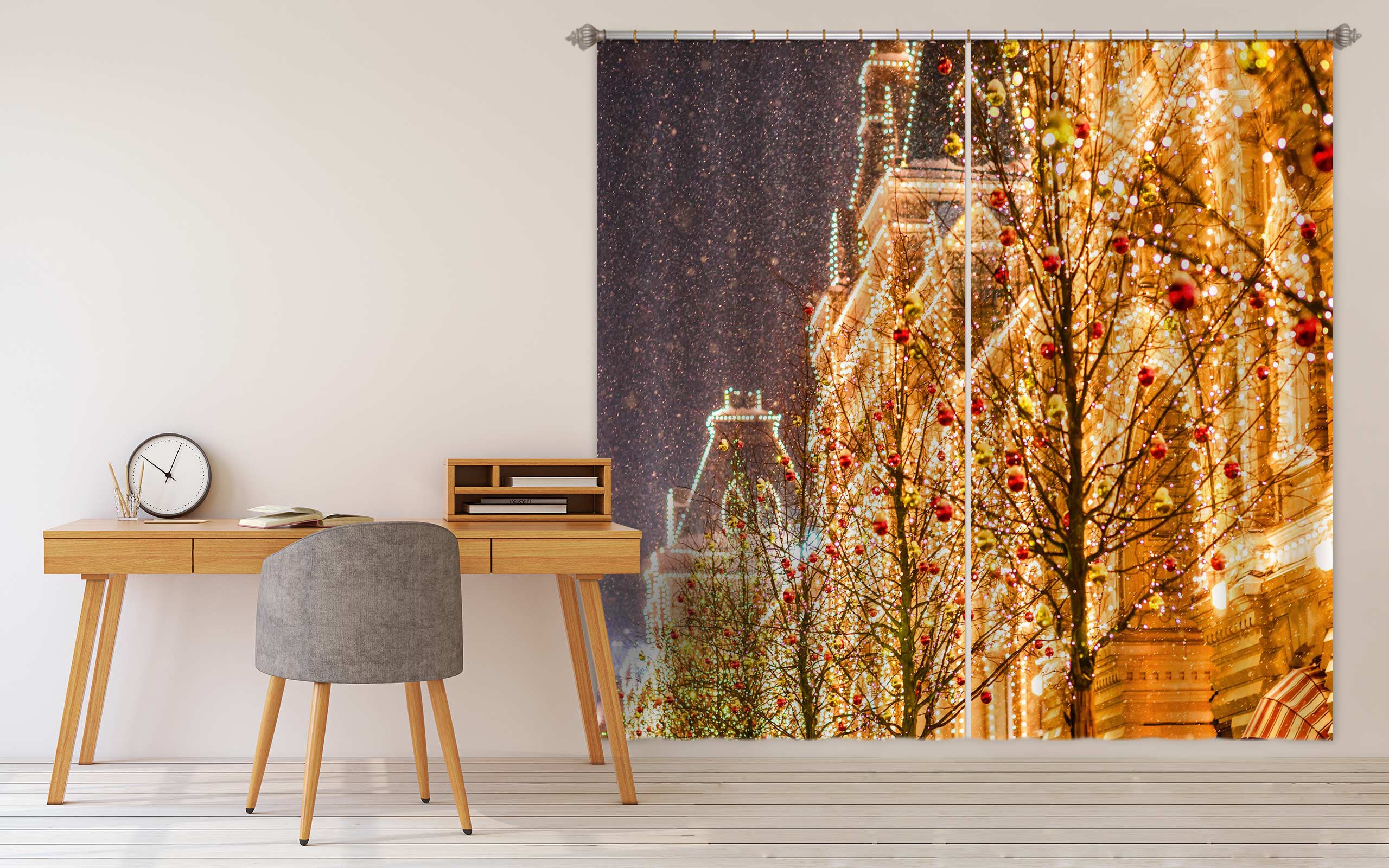 3D String Lights Building 52082 Christmas Curtains Drapes Xmas