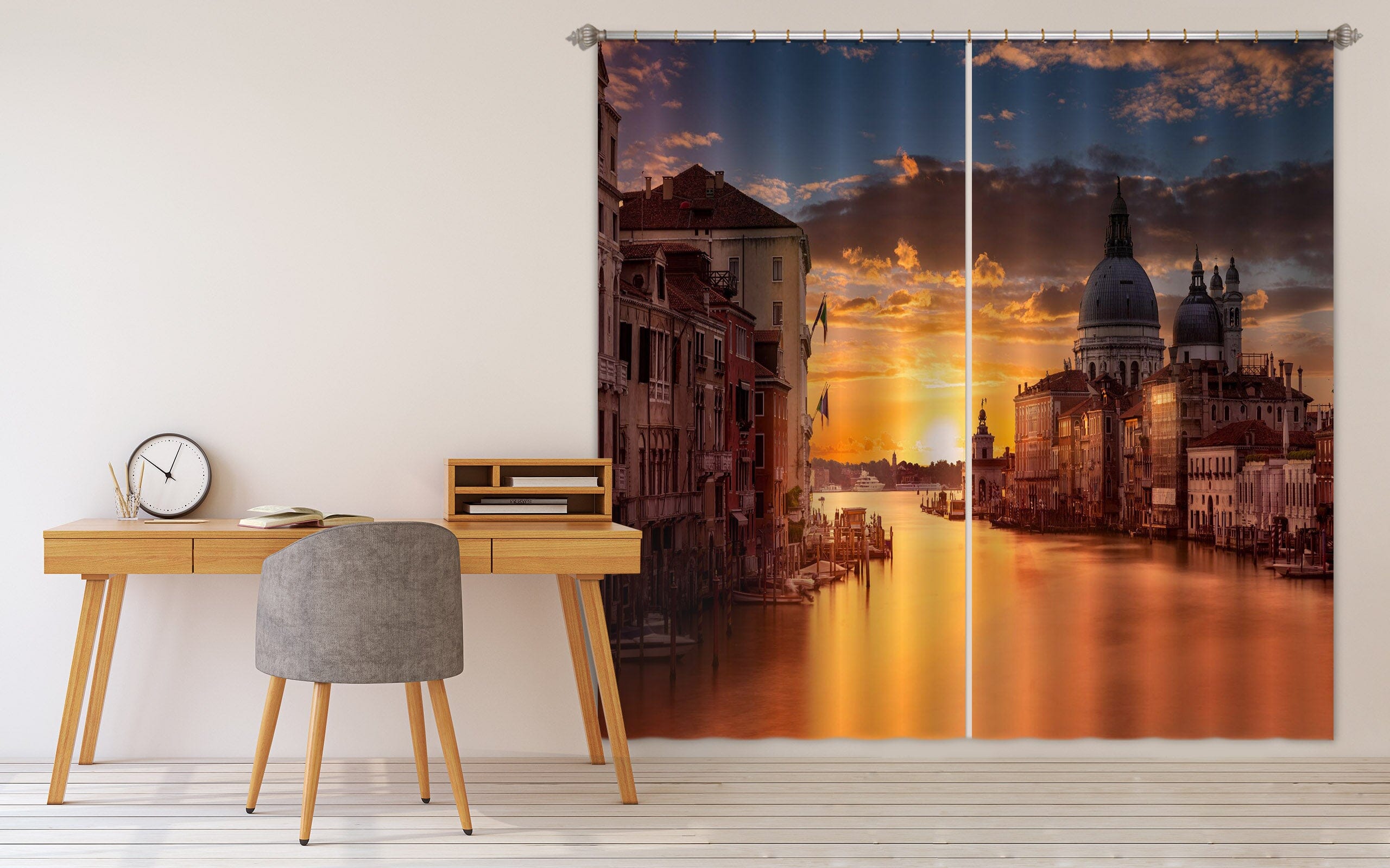 3D River At Dusk 109 Marco Carmassi Curtain Curtains Drapes Curtains AJ Creativity Home 