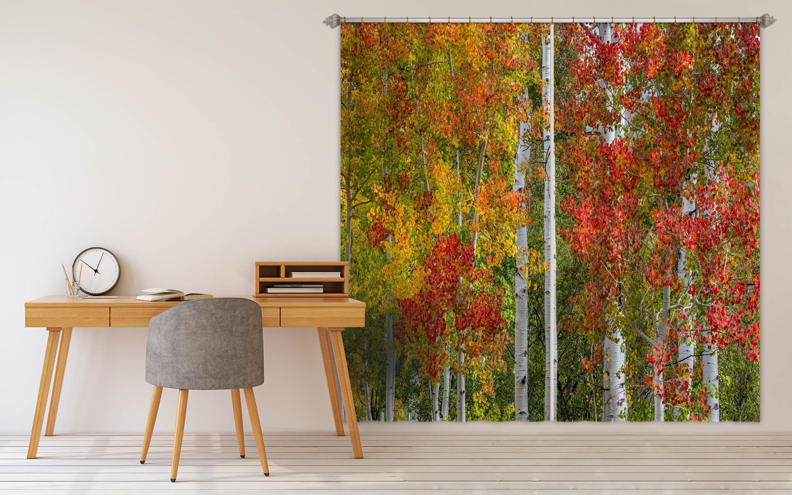 3D Autumn Leaves 062 Marco Carmassi Curtain Curtains Drapes Curtains AJ Creativity Home 