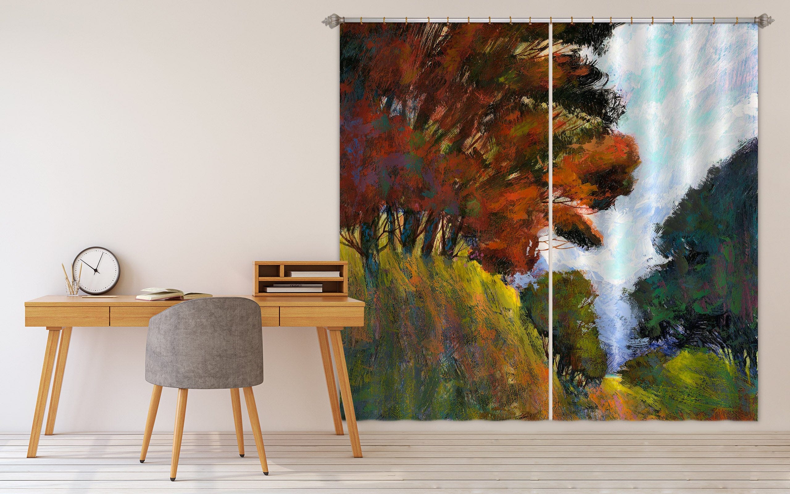 3D Forest Maple 213 Michael Tienhaara Curtain Curtains Drapes Curtains AJ Creativity Home 