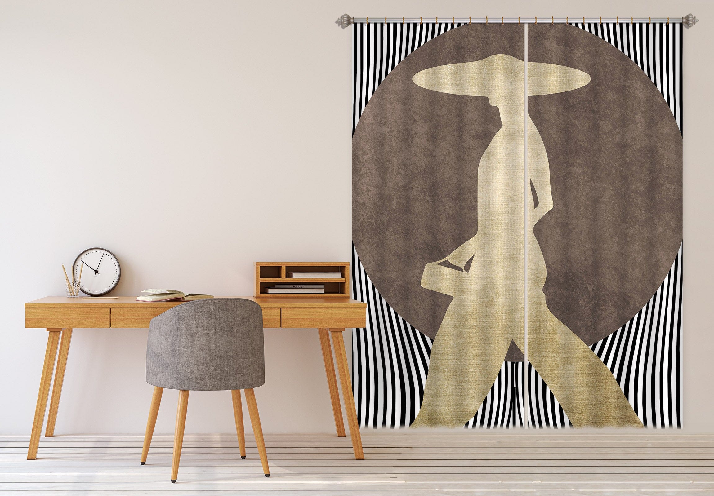 3D Hat Woman 1072 Boris Draschoff Curtain Curtains Drapes Curtains AJ Creativity Home 