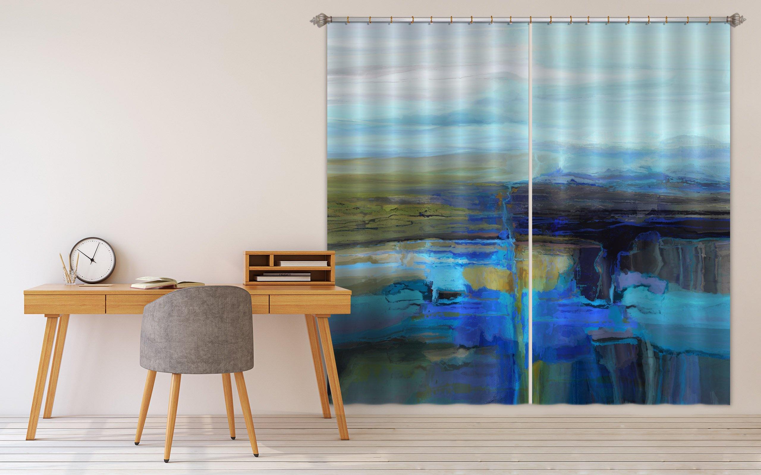 3D Blue Lake 064 Michael Tienhaara Curtain Curtains Drapes Curtains AJ Creativity Home 