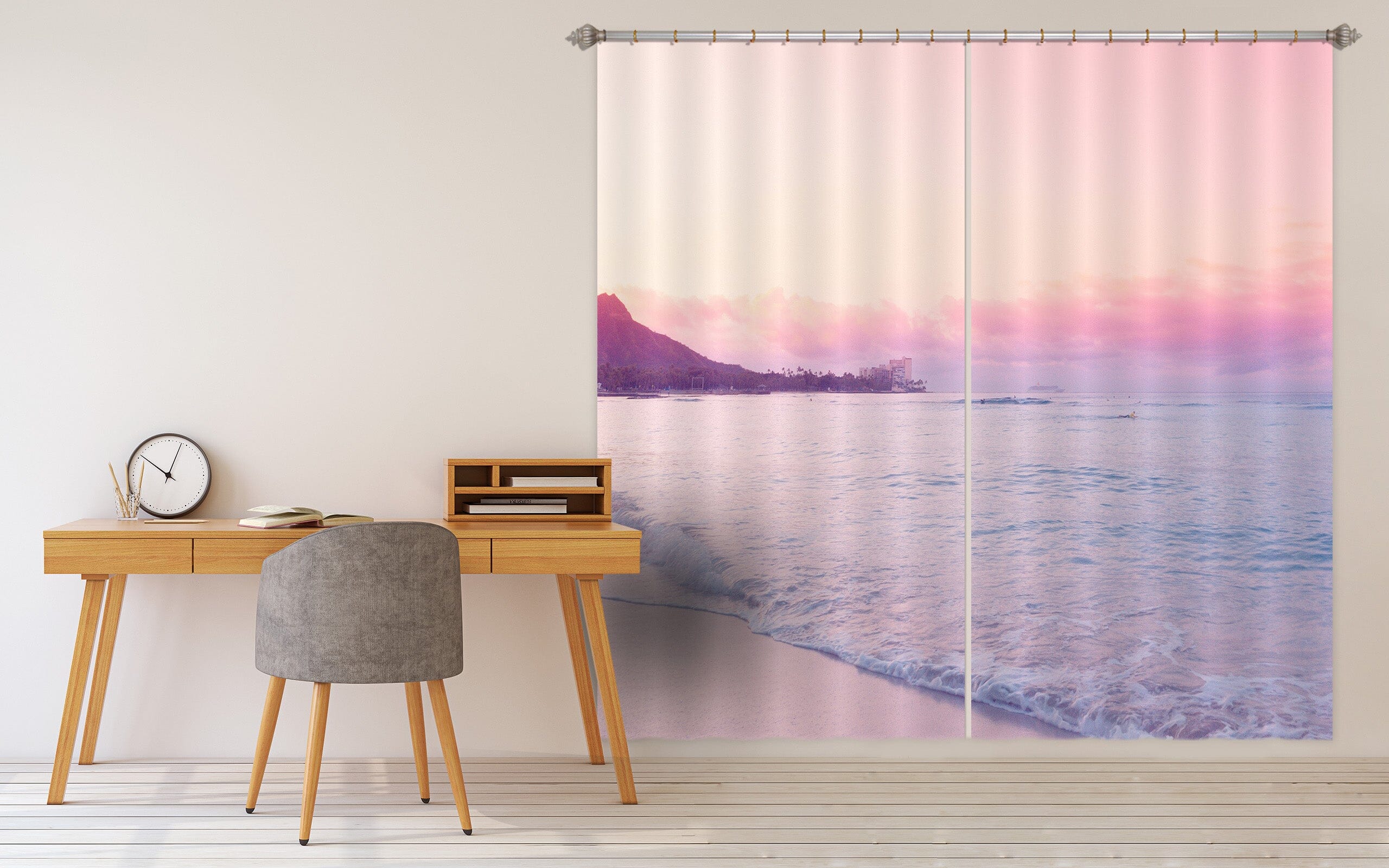 3D Pink Sky 058 Noirblanc777 Curtain Curtains Drapes Curtains AJ Creativity Home 