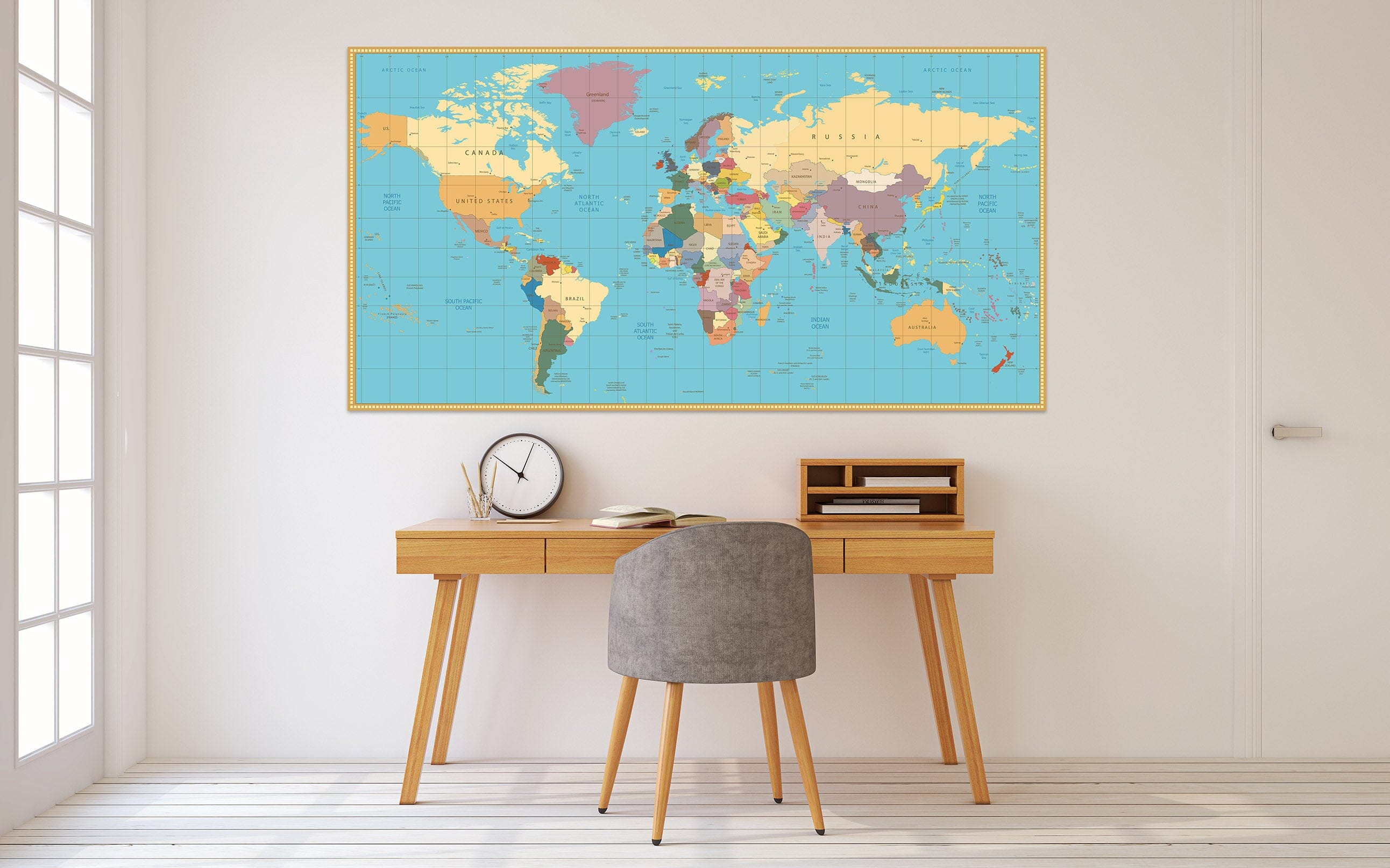 3D Color World Map 1078 Wall Sticker Wallpaper AJ Wallpaper 2 