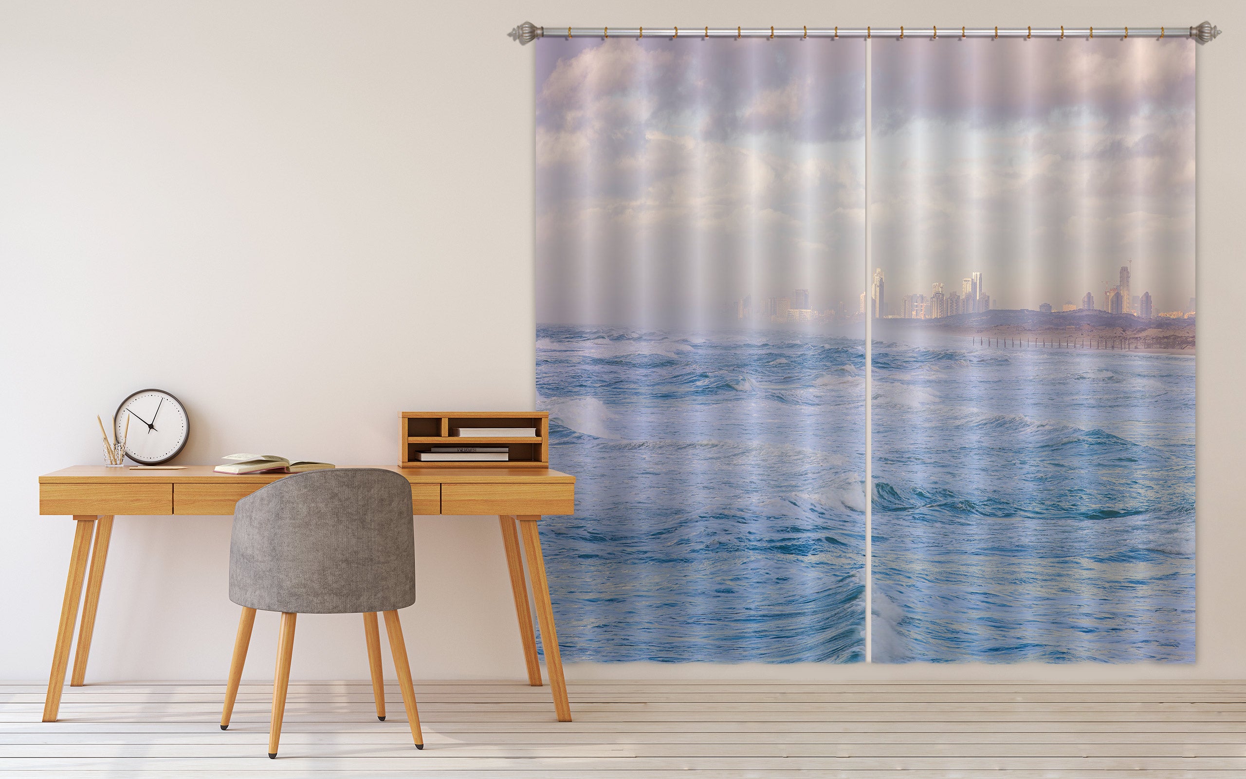 3D Sea Waves 6528 Assaf Frank Curtain Curtains Drapes