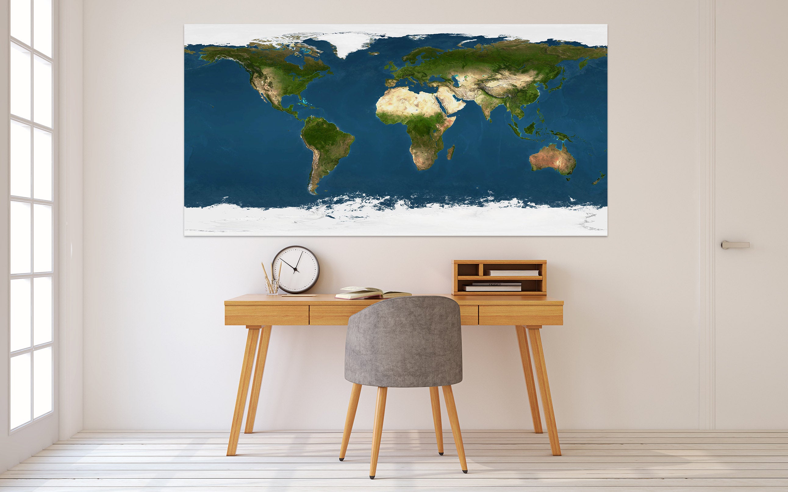 3D Oasis Sea 289 World Map Wall Sticker