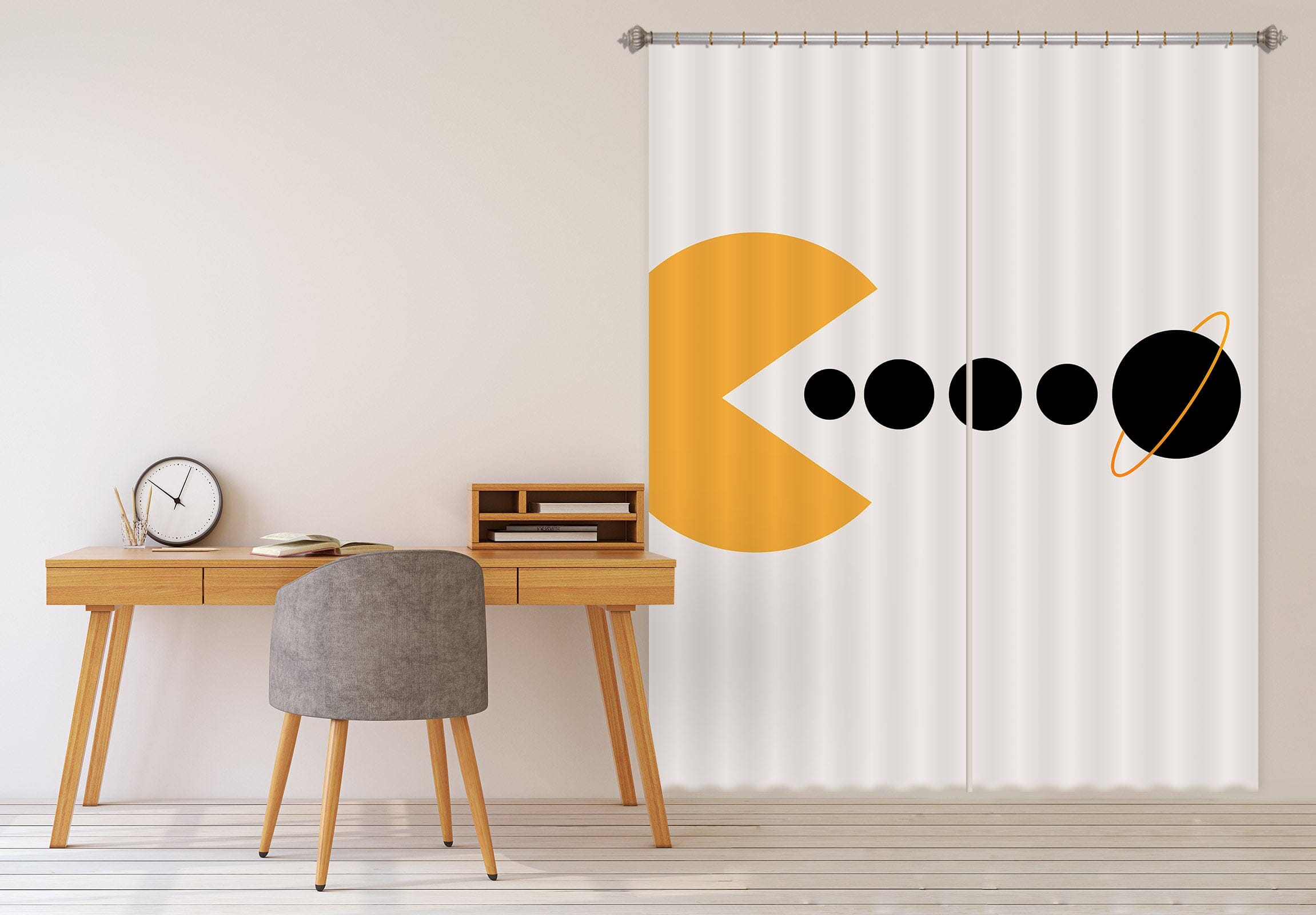 3D Yellow Monster 1144 Boris Draschoff Curtain Curtains Drapes Curtains AJ Creativity Home 